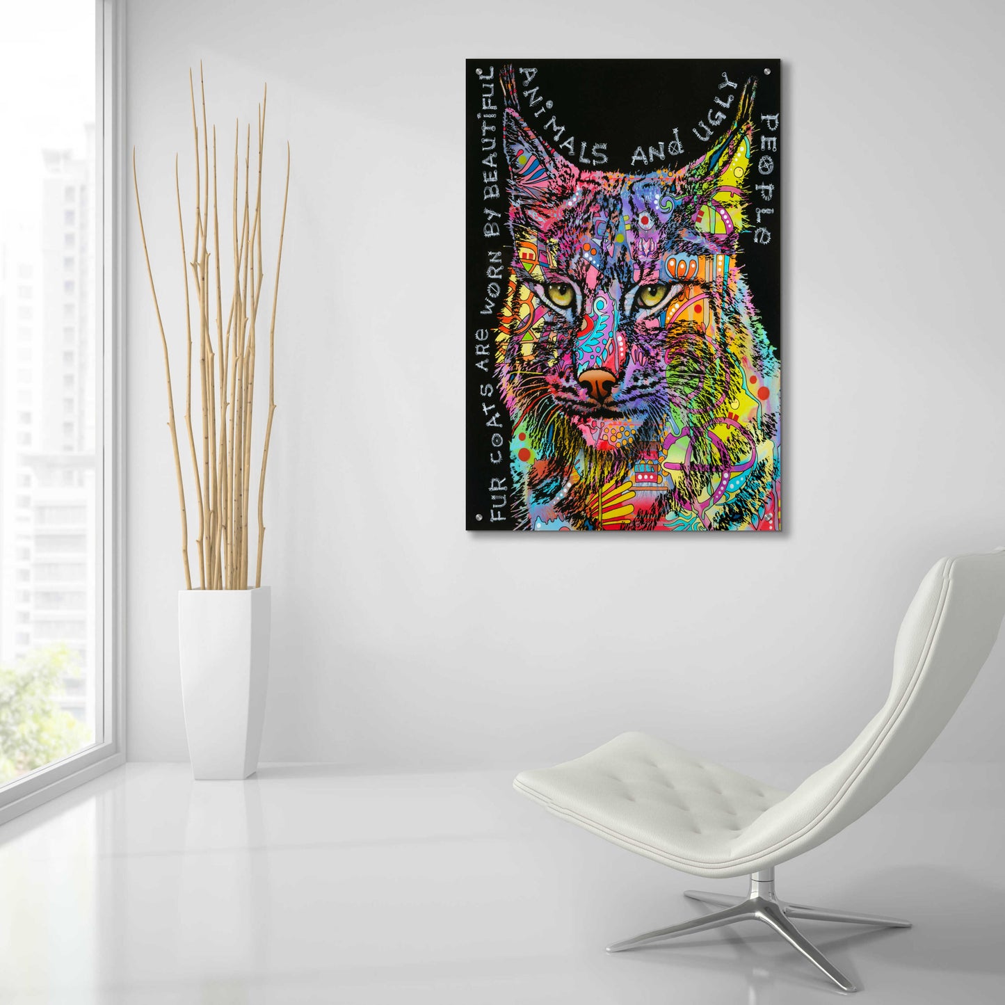 Epic Art 'Psychedelic Bobcat' by Dean Russo, Acrylic Glass Wall Art,24x36