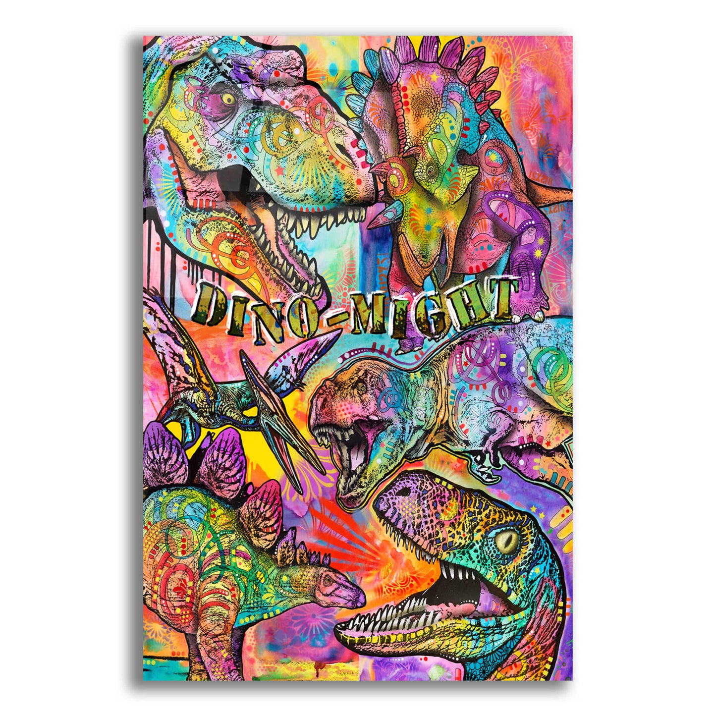 Epic Art 'Dino - Might' by Dean Russo, Acrylic Glass Wall Art,12x16