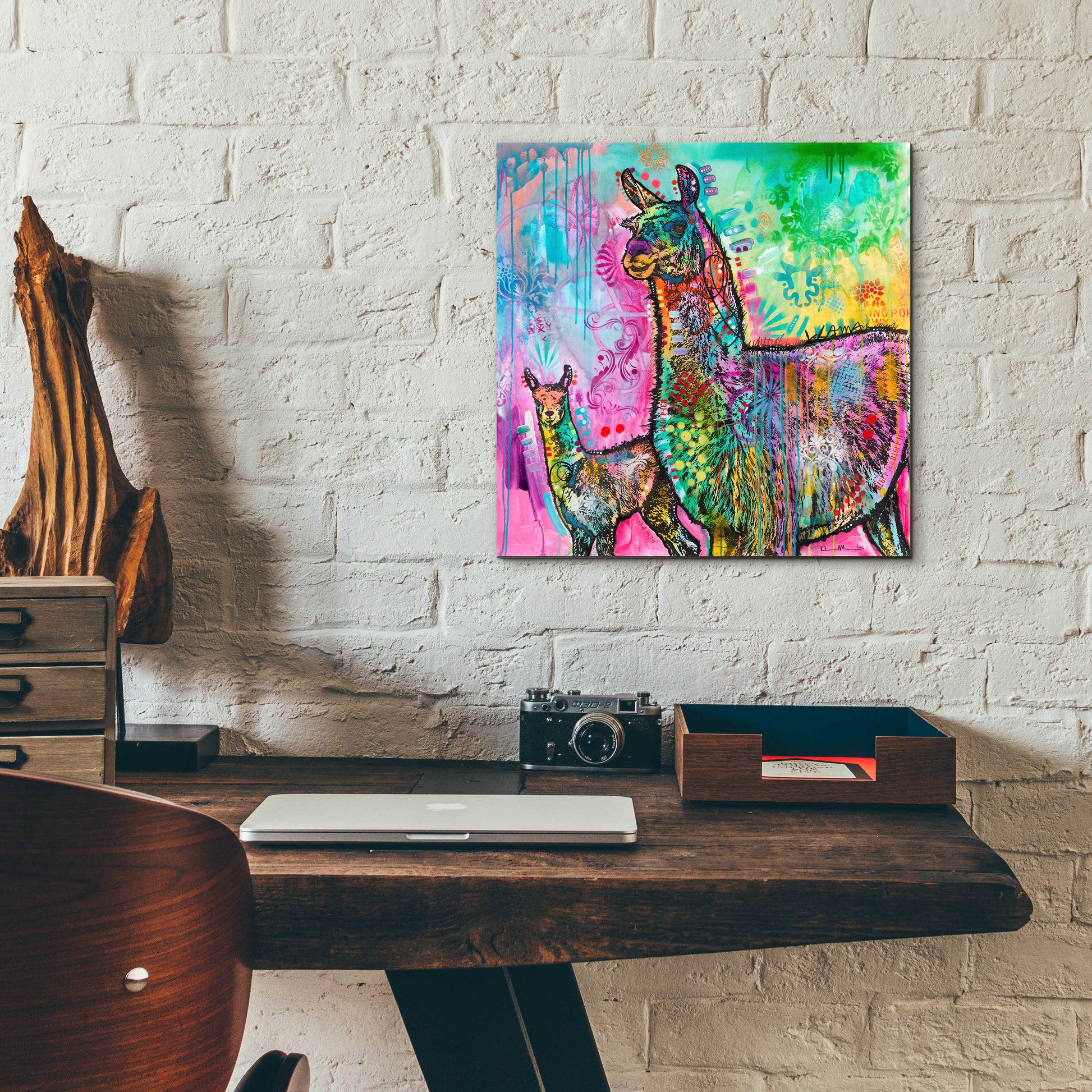 Epic Art 'Psychedelic Llama' by Dean Russo, Acrylic Glass Wall Art,12x12