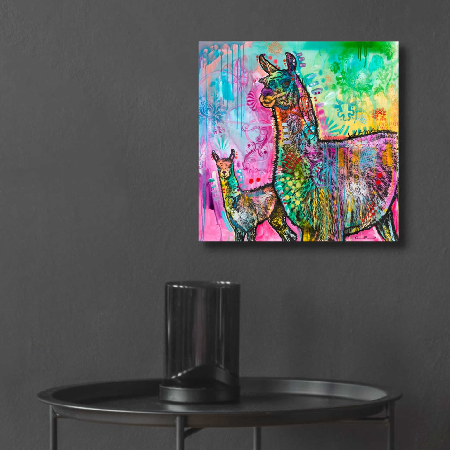 Epic Art 'Psychedelic Llama' by Dean Russo, Acrylic Glass Wall Art,12x12