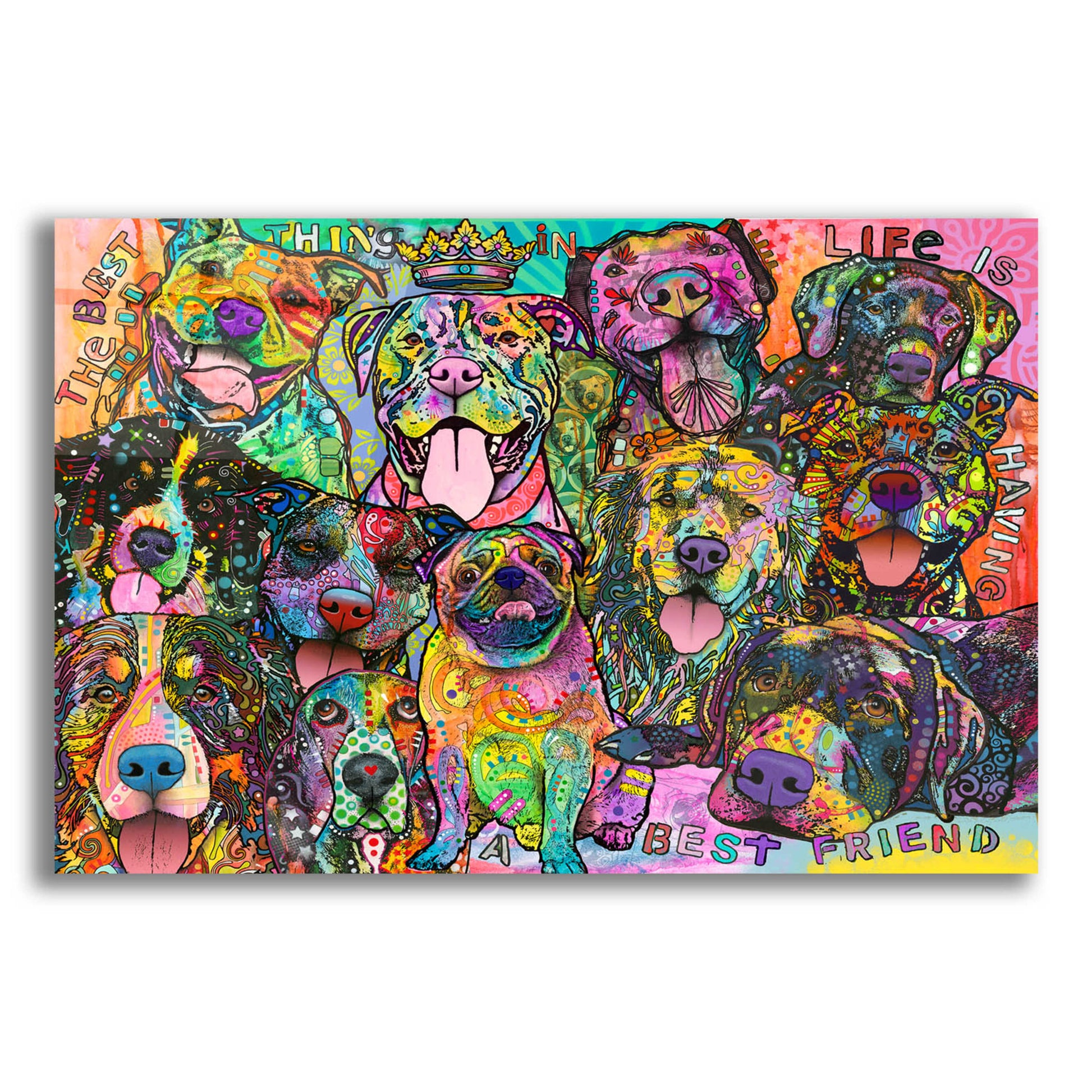 Epic Art 'Best Friends' by Dean Russo, Acrylic Glass Wall Art,24x16