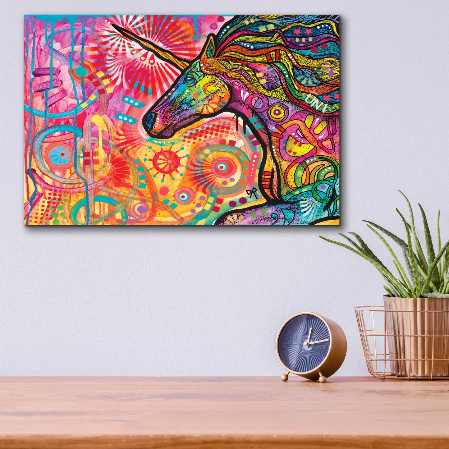 Epic Art 'Rainbow Unicorn' by Dean Russo, Acrylic Glass Wall Art,16x12