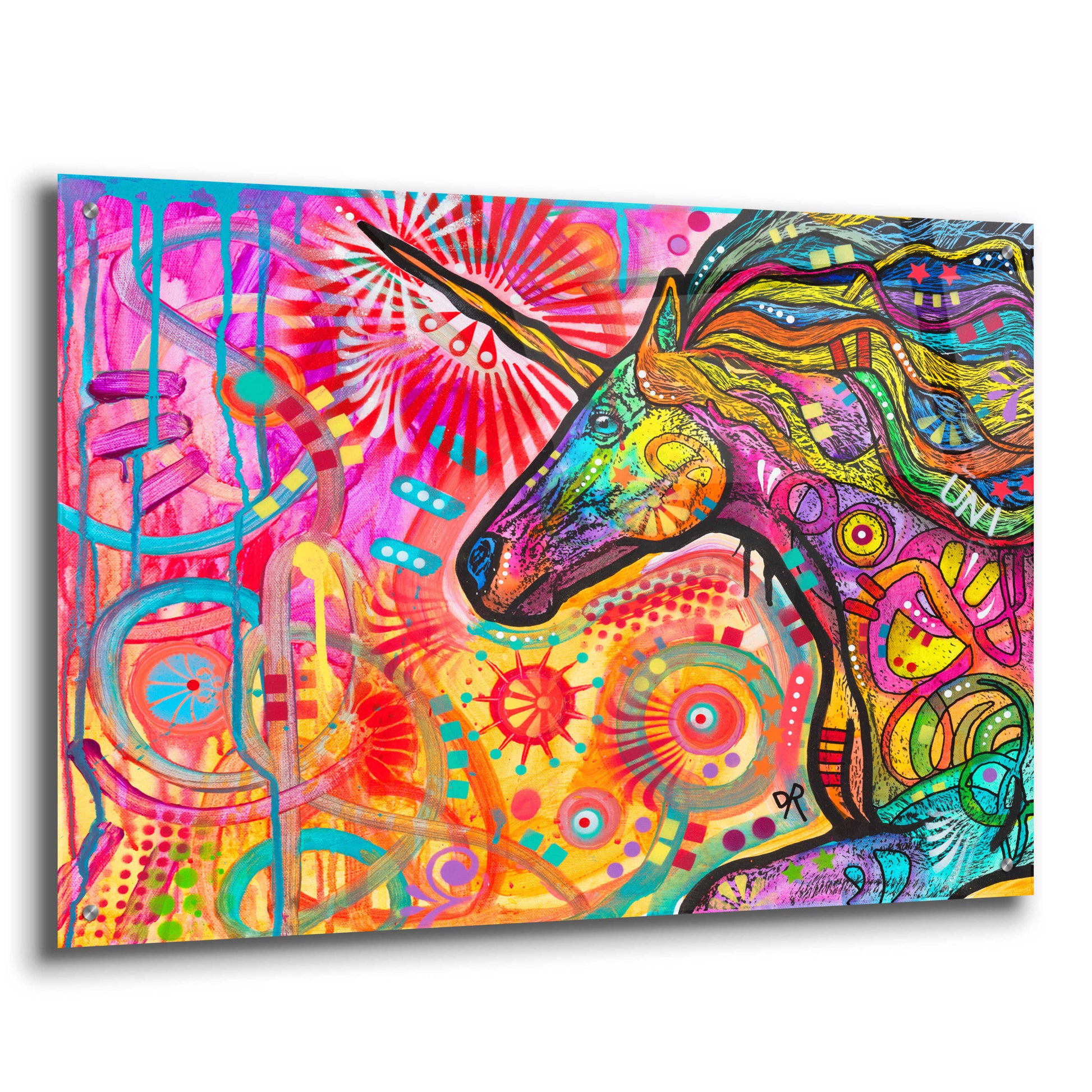 Epic Art 'Rainbow Unicorn' by Dean Russo, Acrylic Glass Wall Art,36x24