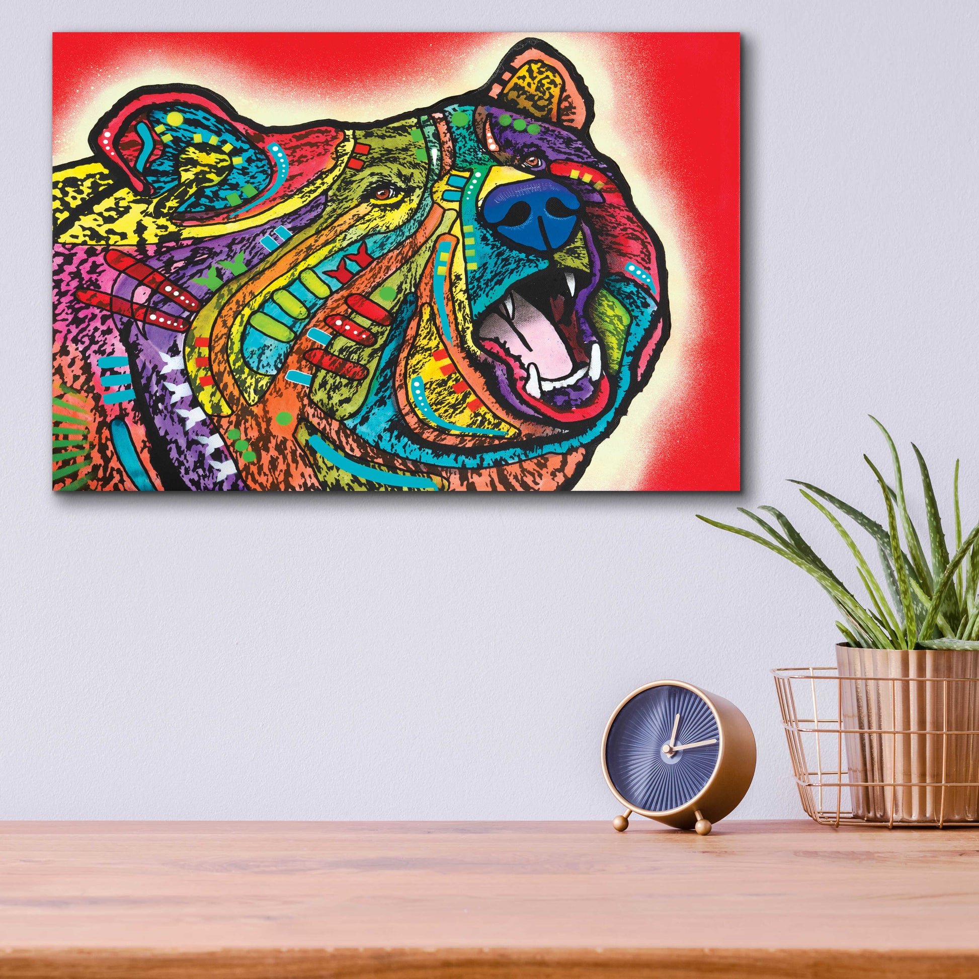 Epic Art 'Roaring Bear' by Dean Russo, Acrylic Glass Wall Art,16x12