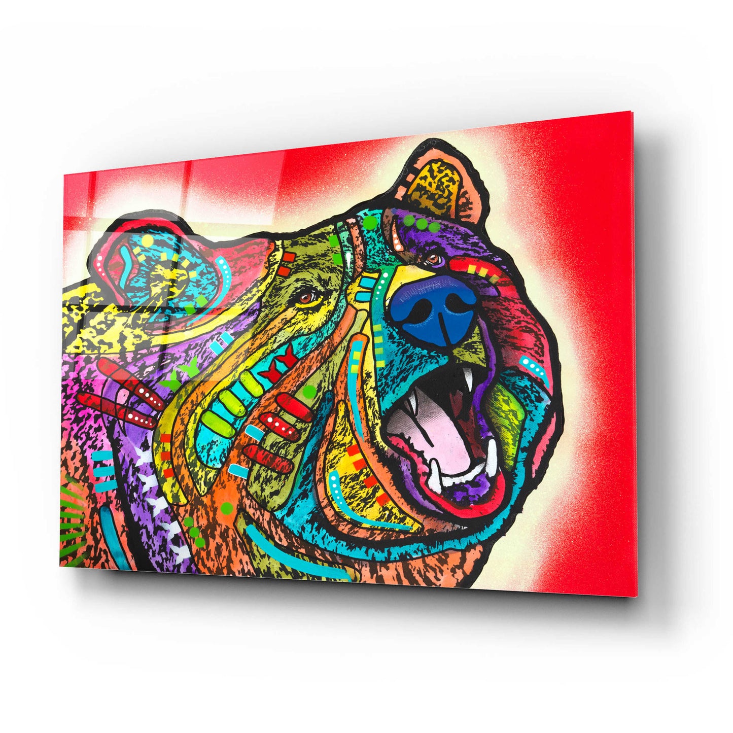 Epic Art 'Roaring Bear' by Dean Russo, Acrylic Glass Wall Art,24x16