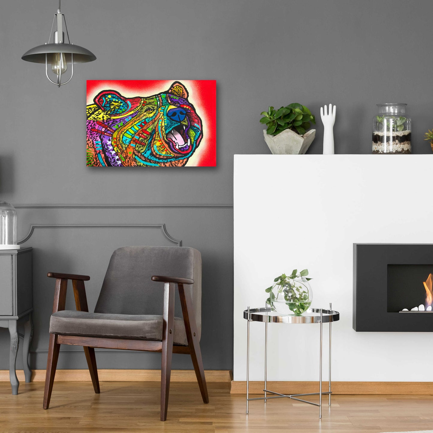 Epic Art 'Roaring Bear' by Dean Russo, Acrylic Glass Wall Art,24x16