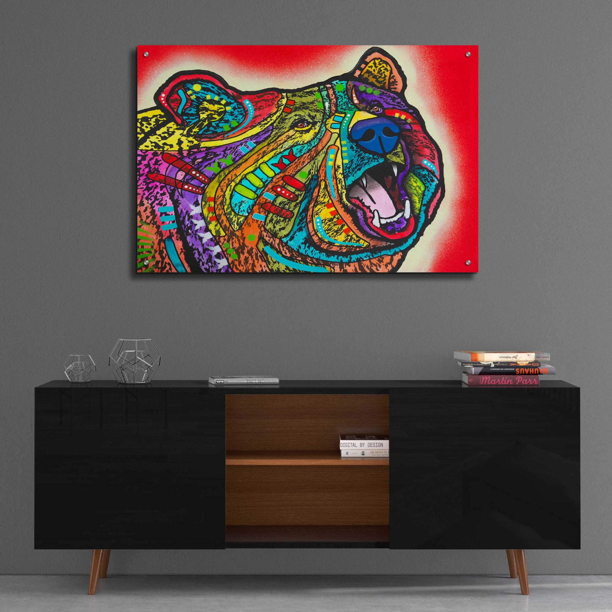 Epic Art 'Roaring Bear' by Dean Russo, Acrylic Glass Wall Art,36x24