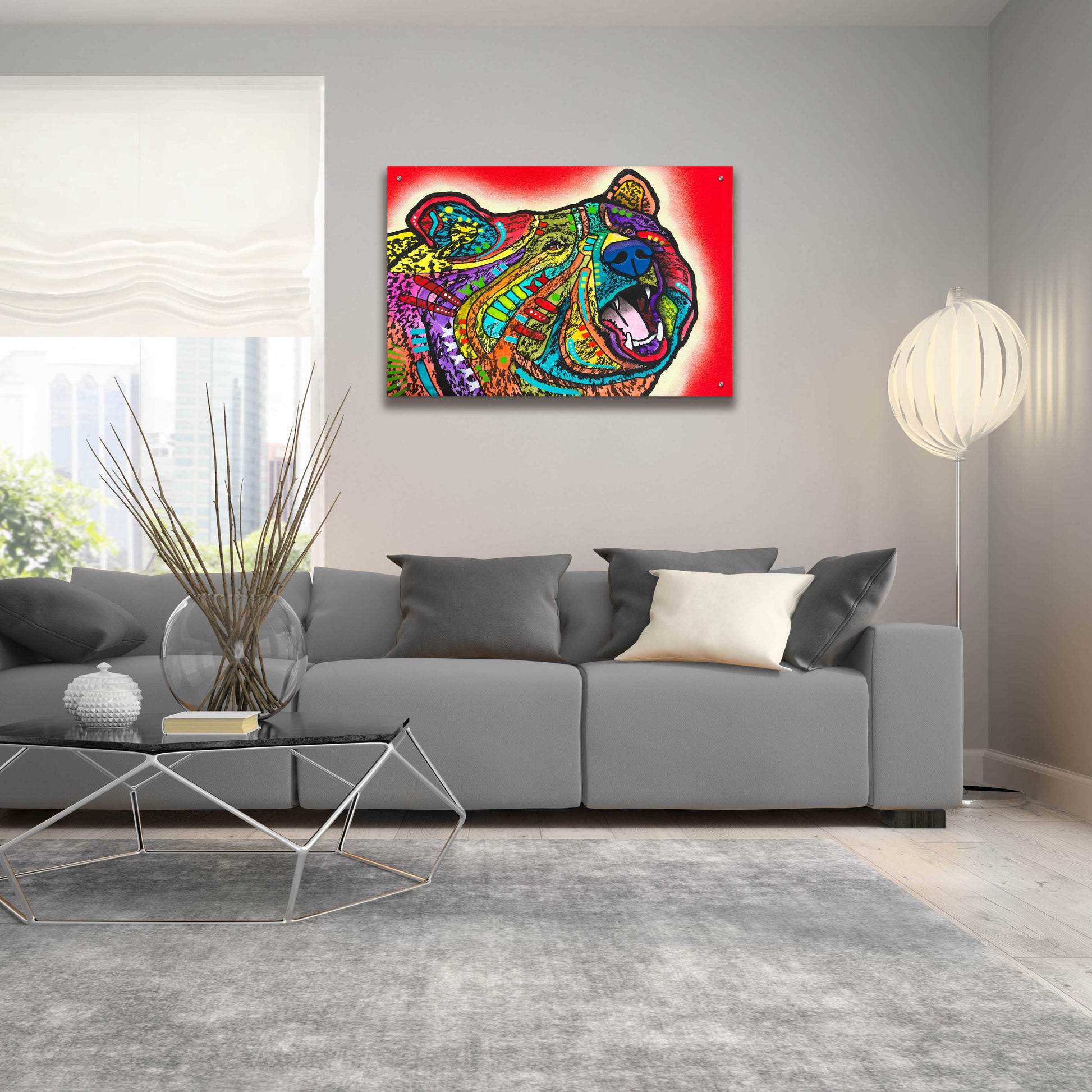 Epic Art 'Roaring Bear' by Dean Russo, Acrylic Glass Wall Art,36x24