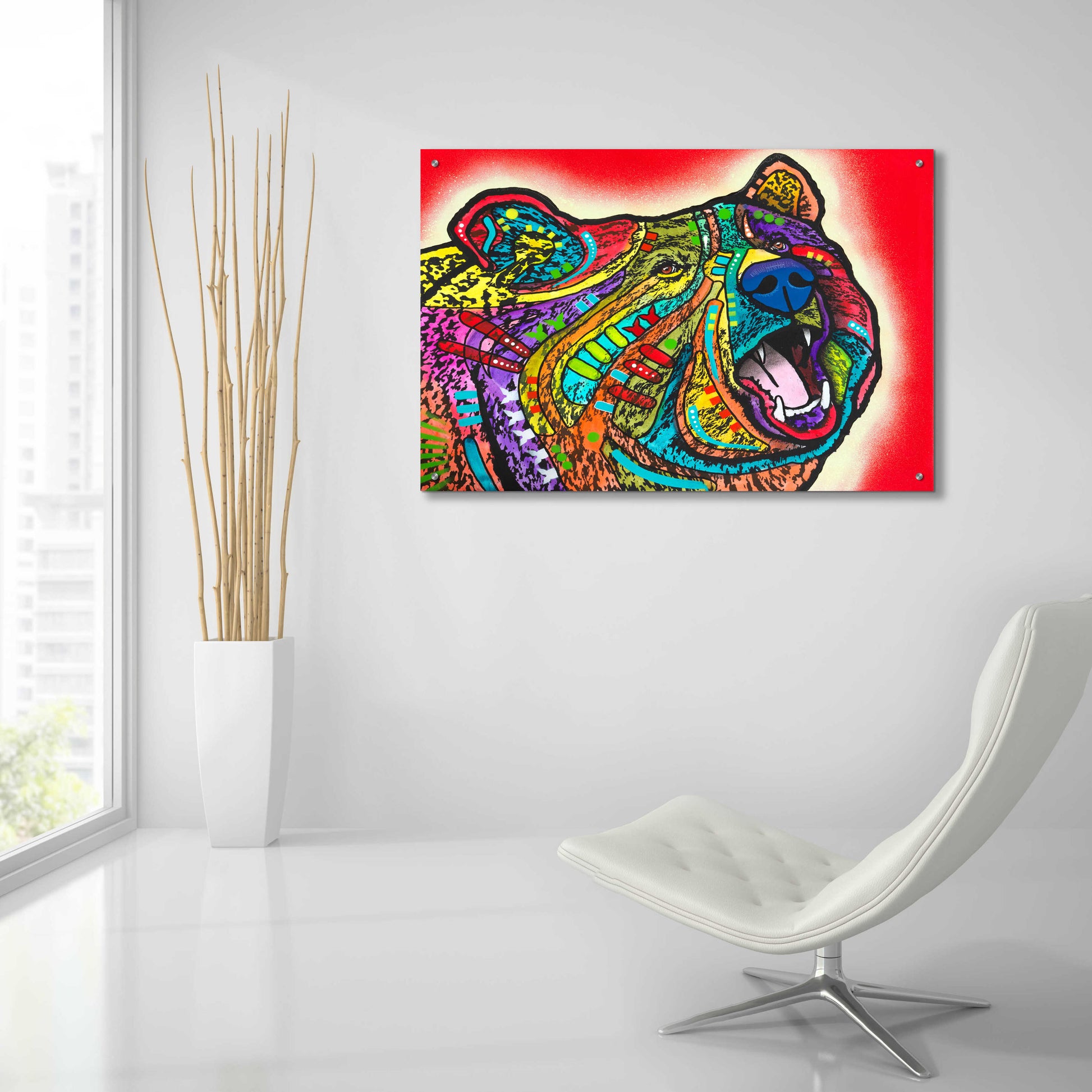 Epic Art 'Roaring Bear' by Dean Russo, Acrylic Glass Wall Art,36x24