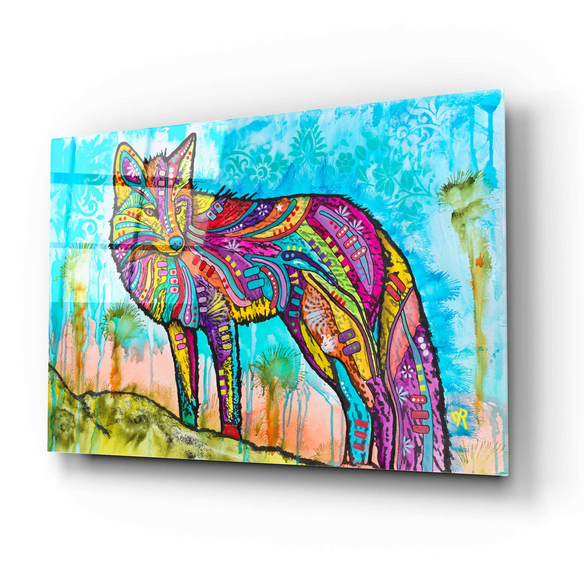 Epic Art 'Electric Fox' by Dean Russo, Acrylic Glass Wall Art,16x12