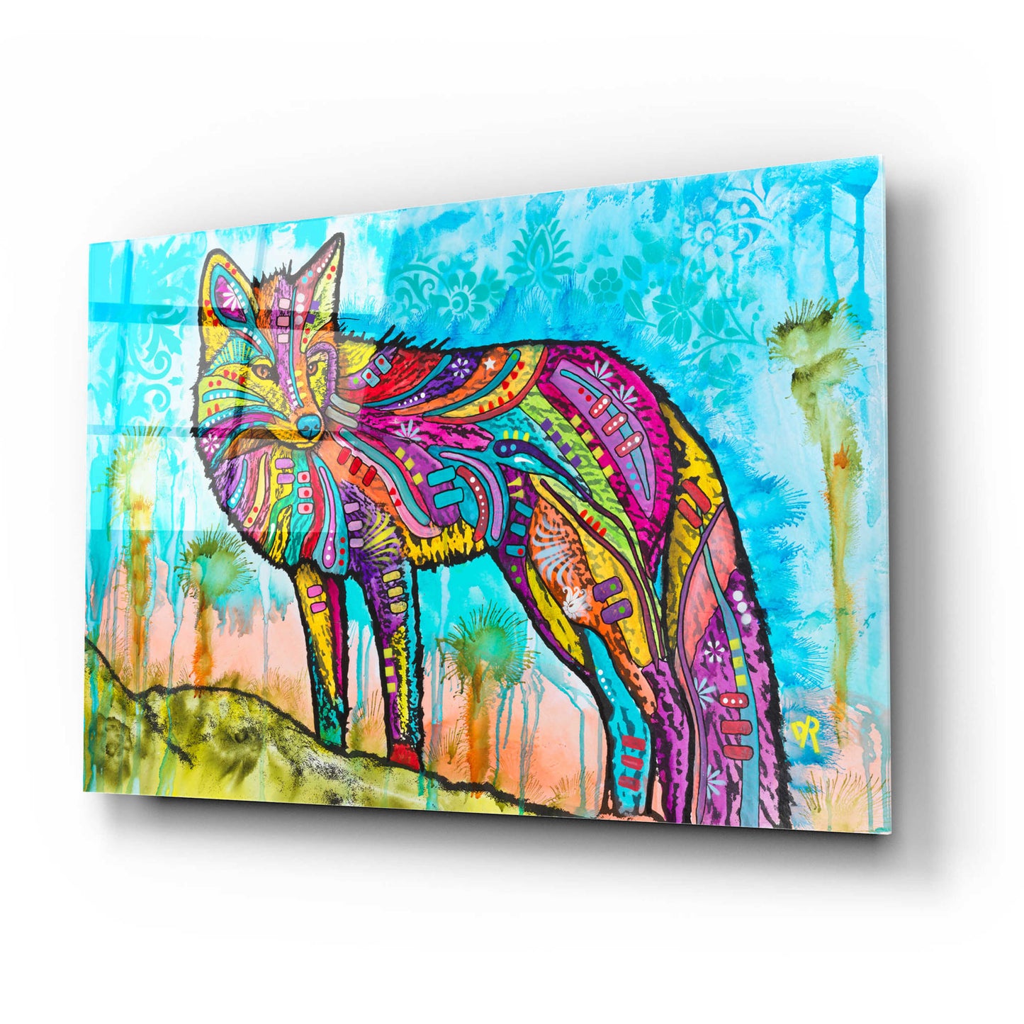 Epic Art 'Electric Fox' by Dean Russo, Acrylic Glass Wall Art,24x16