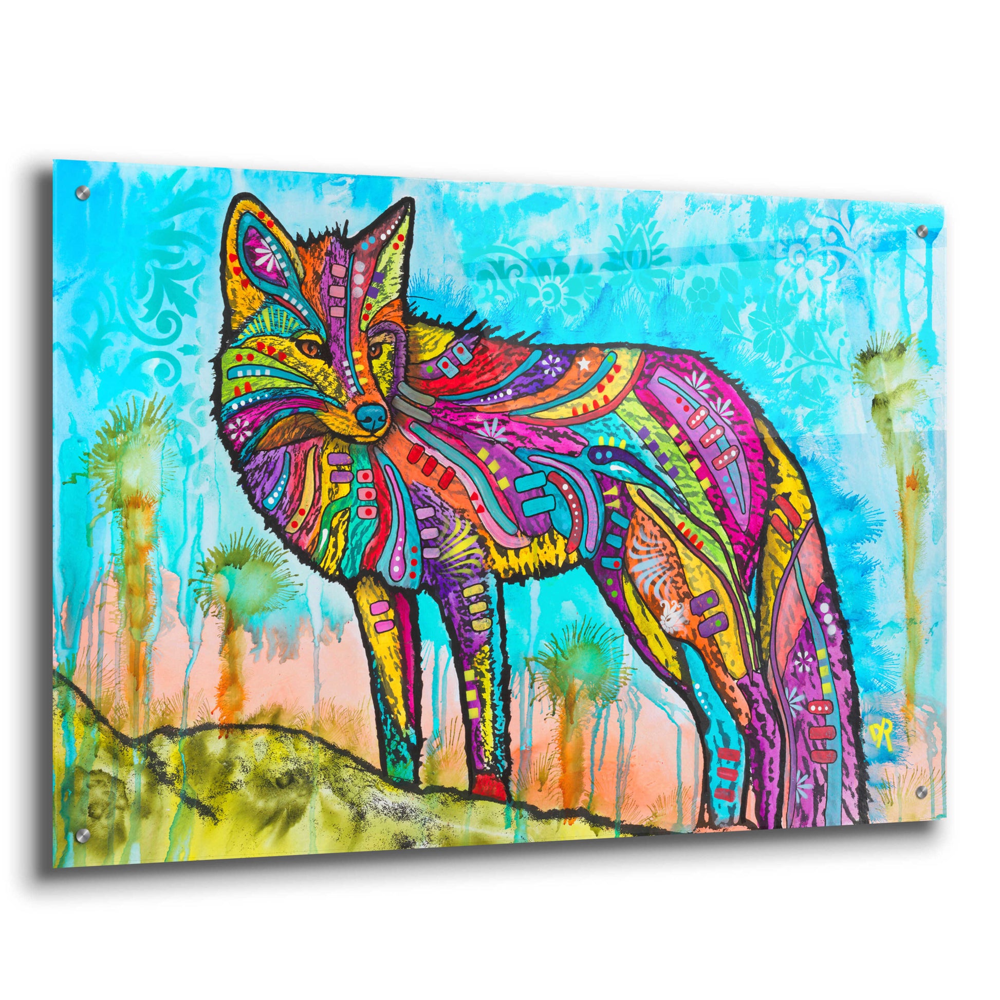 Epic Art 'Electric Fox' by Dean Russo, Acrylic Glass Wall Art,36x24