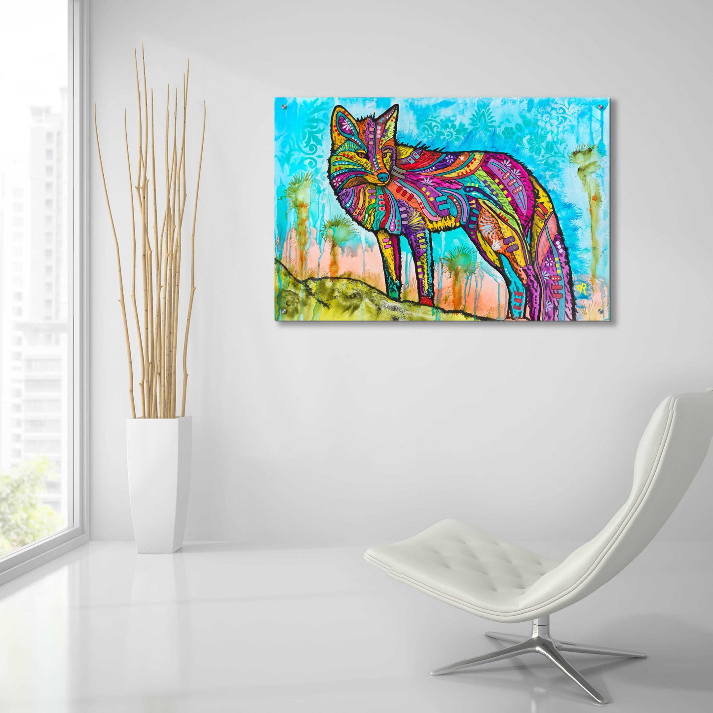 Epic Art 'Electric Fox' by Dean Russo, Acrylic Glass Wall Art,36x24