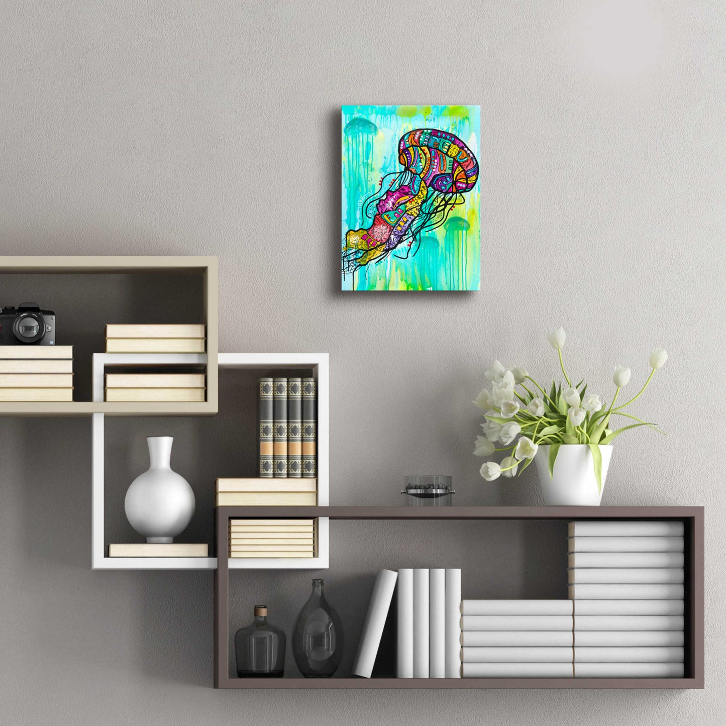 Epic Art 'Jellyfish' by Dean Russo, Acrylic Glass Wall Art,12x16