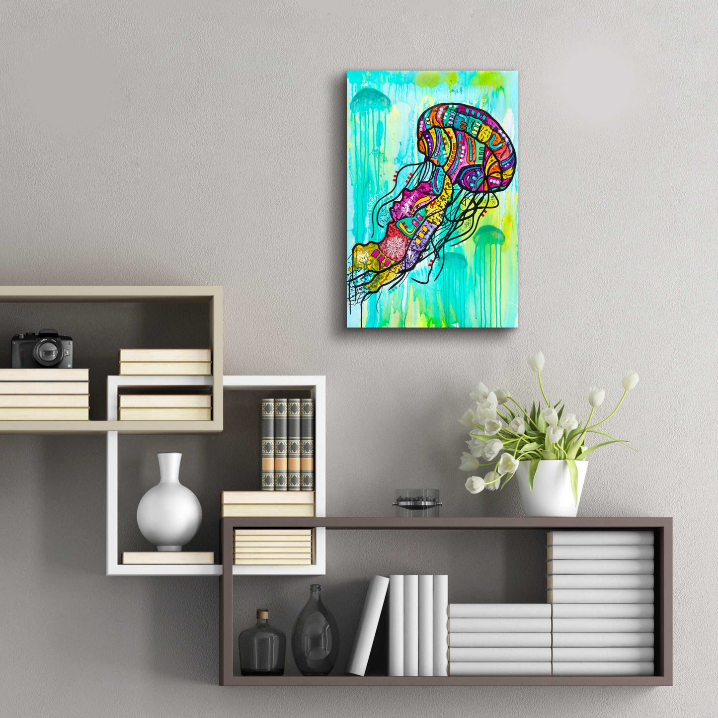 Epic Art 'Jellyfish' by Dean Russo, Acrylic Glass Wall Art,16x24