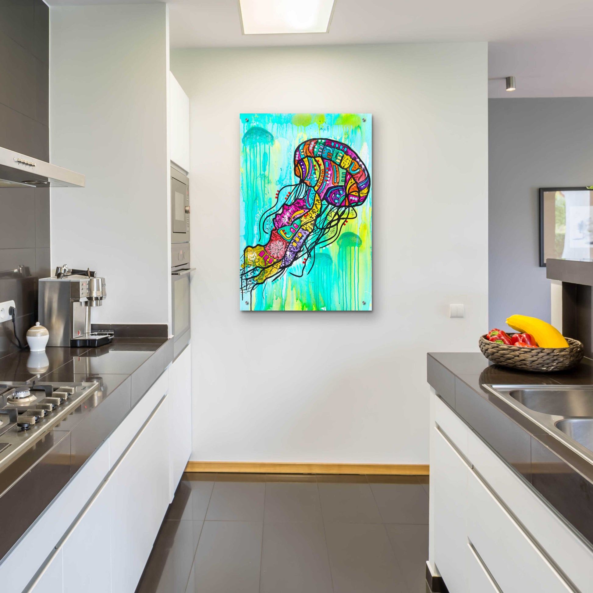 Epic Art 'Jellyfish' by Dean Russo, Acrylic Glass Wall Art,24x36