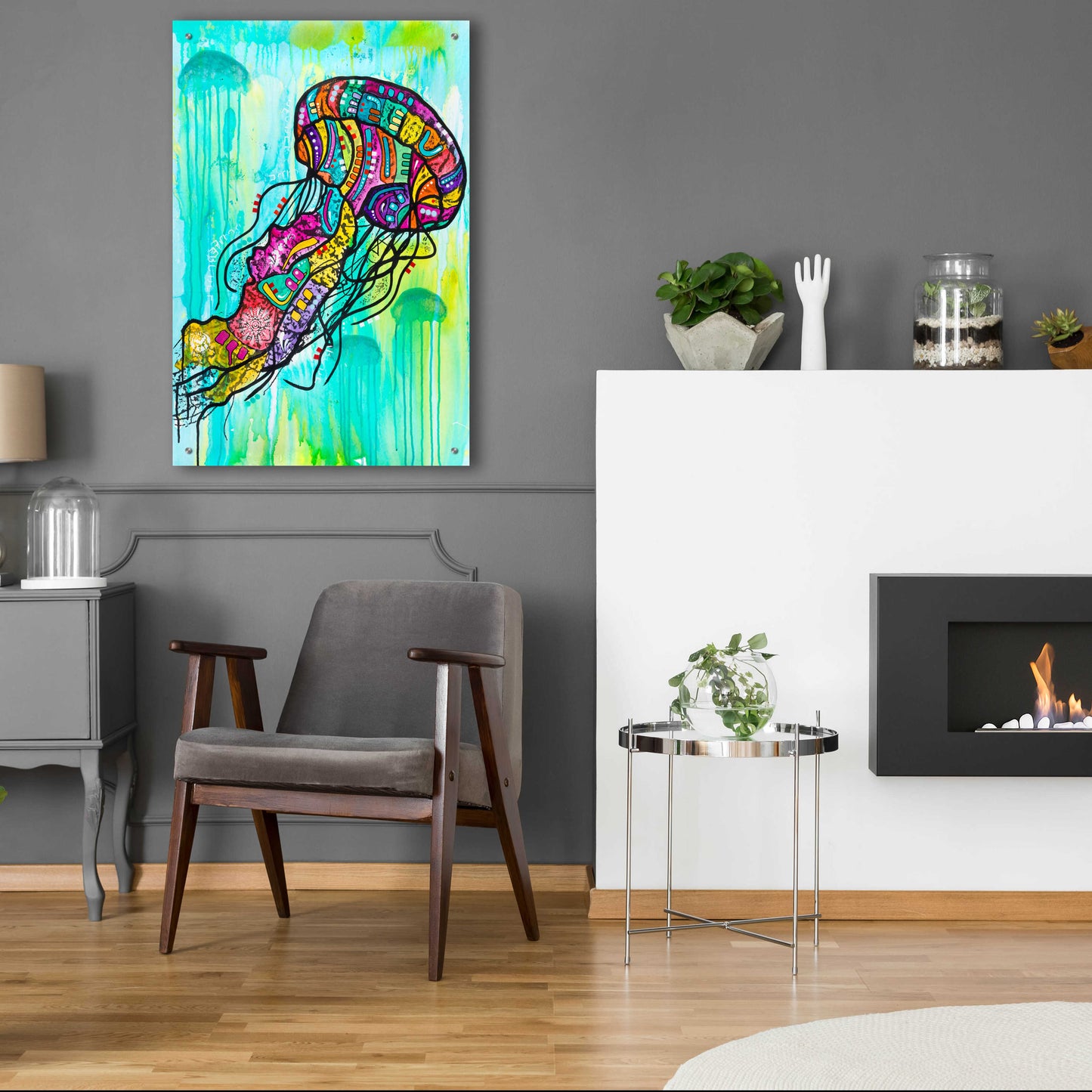 Epic Art 'Jellyfish' by Dean Russo, Acrylic Glass Wall Art,24x36