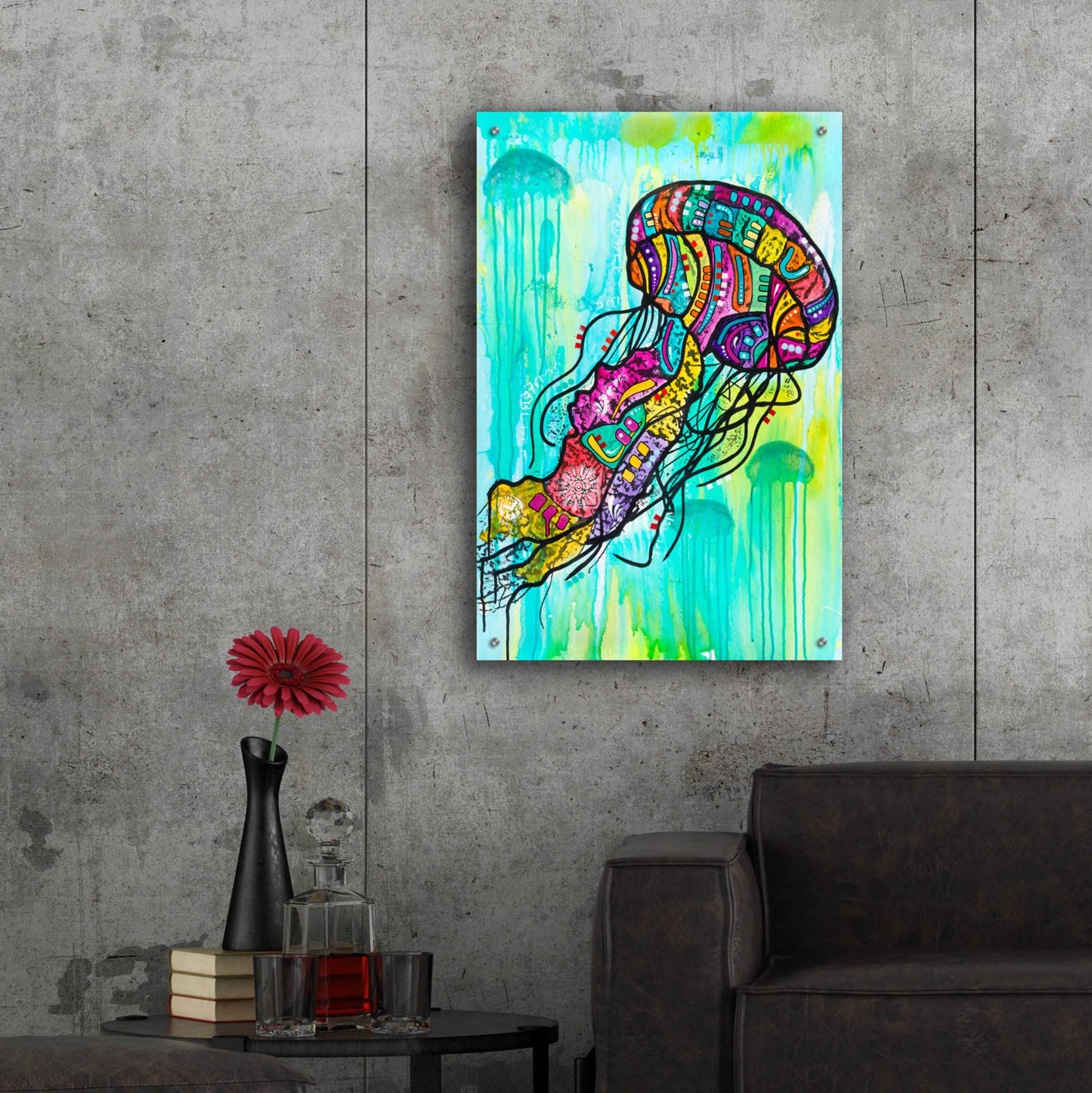 Epic Art 'Jellyfish' by Dean Russo, Acrylic Glass Wall Art,24x36