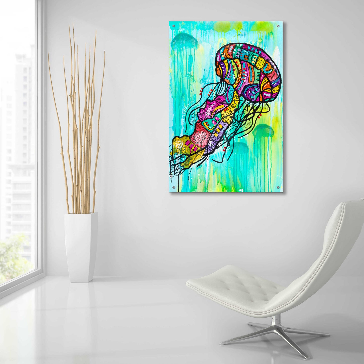 Epic Art 'Jellyfish' by Dean Russo, Acrylic Glass Wall Art,24x36