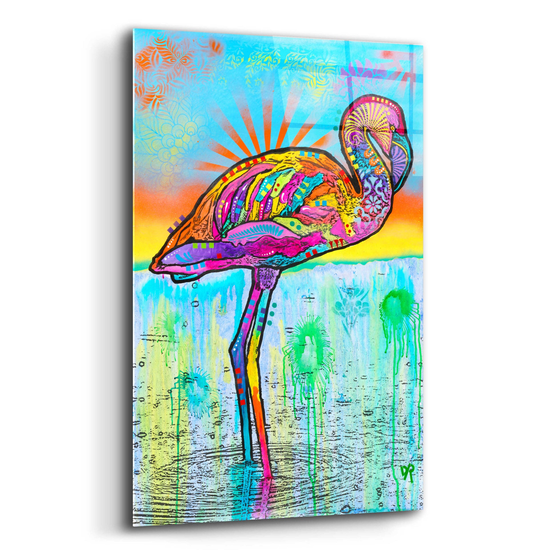 Epic Art 'Pink Flamingo' by Dean Russo, Acrylic Glass Wall Art,12x16