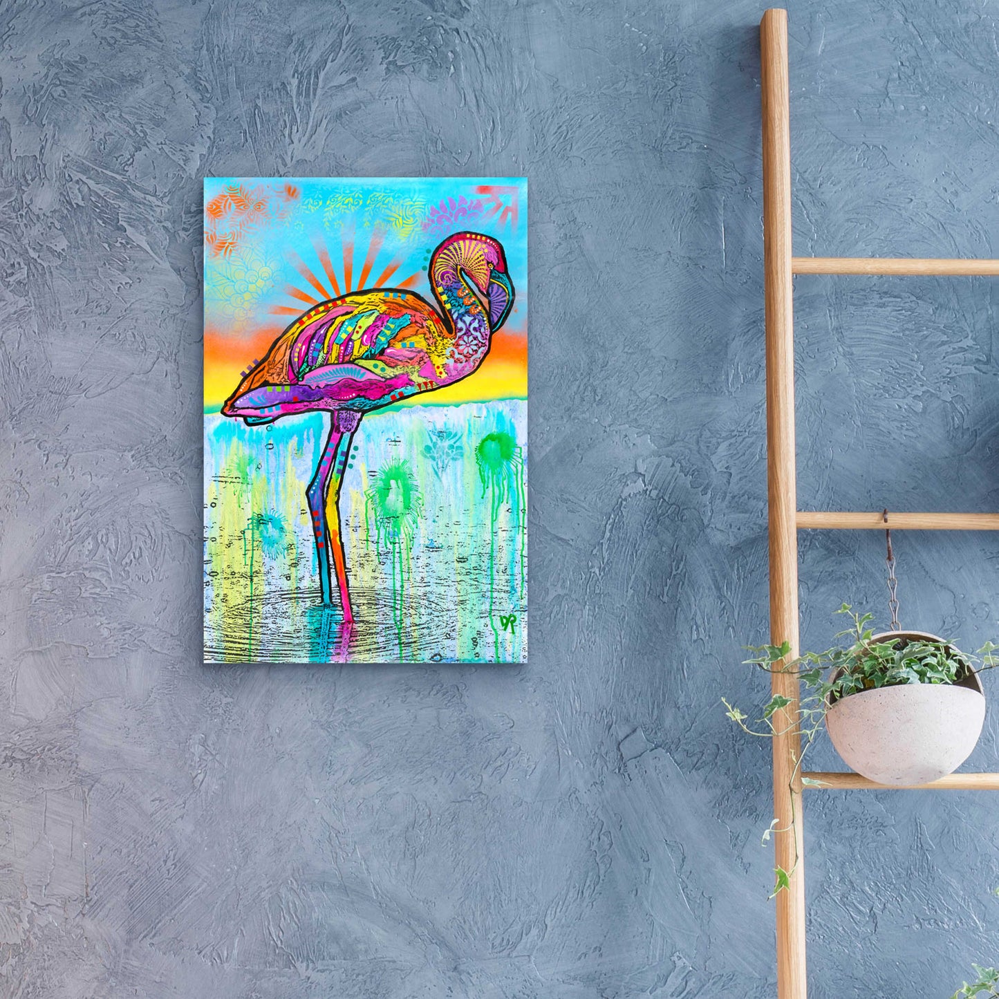 Epic Art 'Pink Flamingo' by Dean Russo, Acrylic Glass Wall Art,16x24