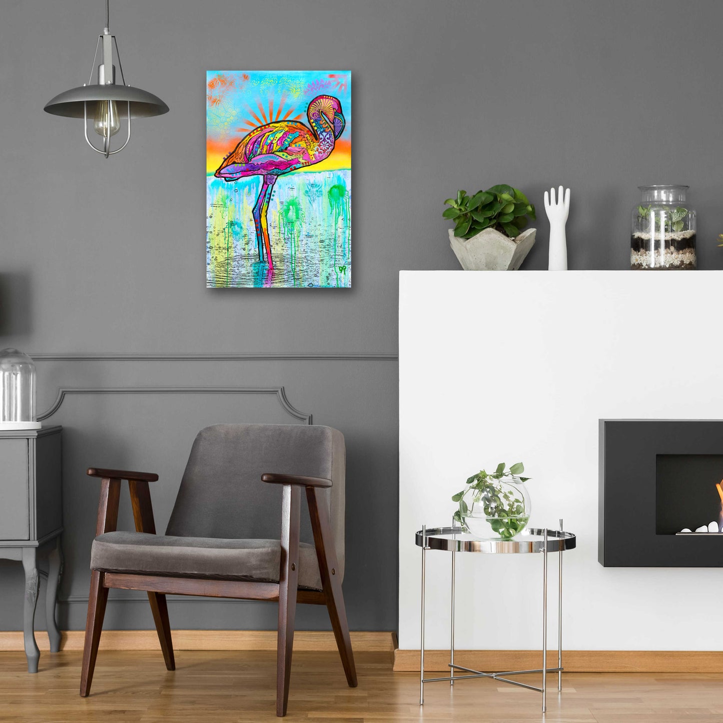 Epic Art 'Pink Flamingo' by Dean Russo, Acrylic Glass Wall Art,16x24