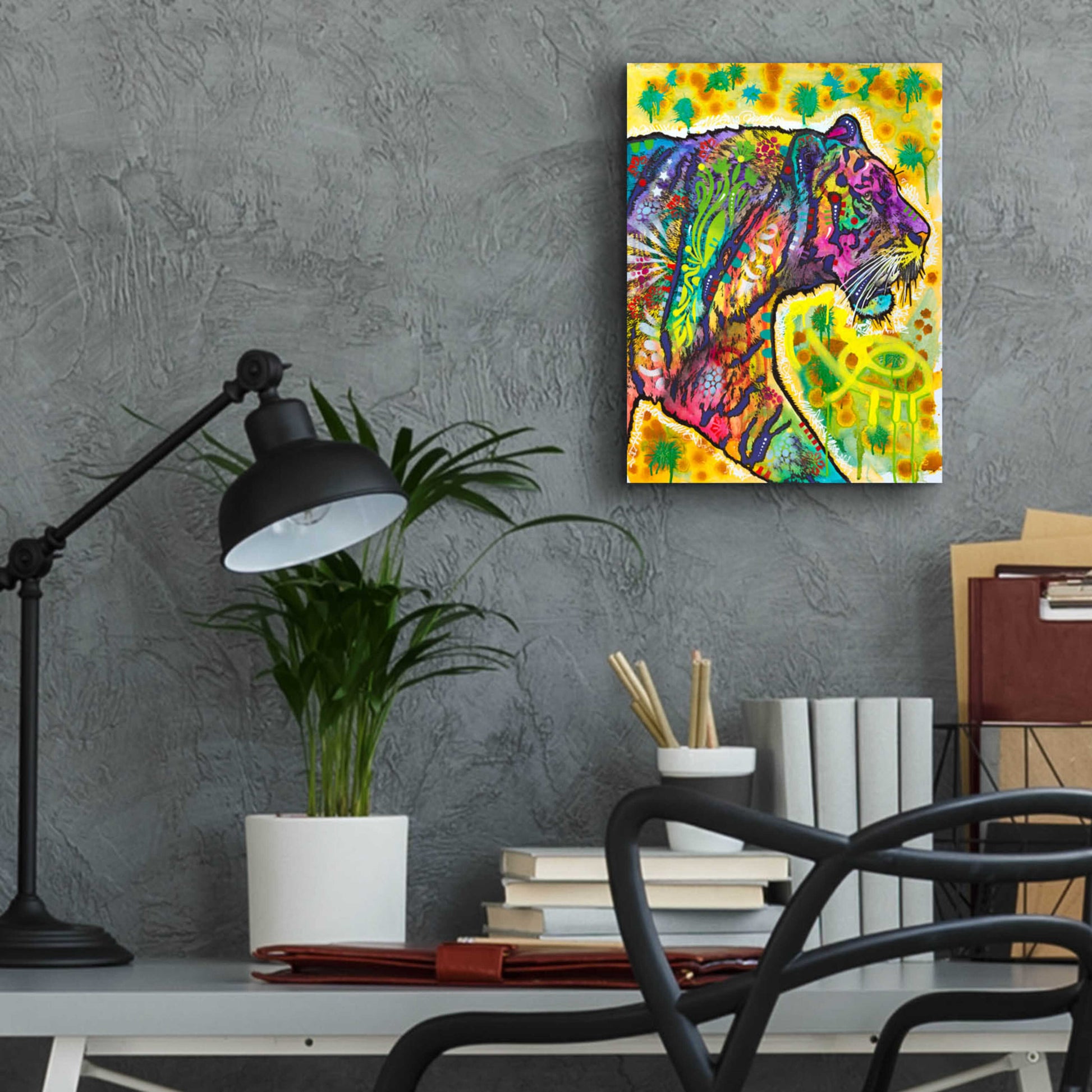Epic Art 'Psychedelic Tiger' by Dean Russo, Acrylic Glass Wall Art,12x16