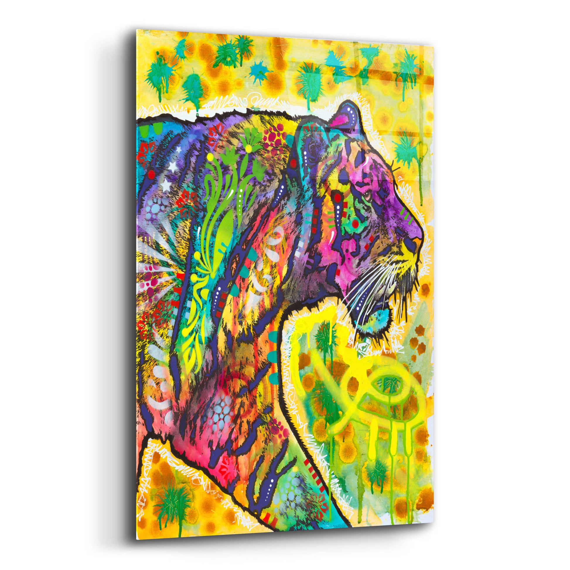 Epic Art 'Psychedelic Tiger' by Dean Russo, Acrylic Glass Wall Art,16x24