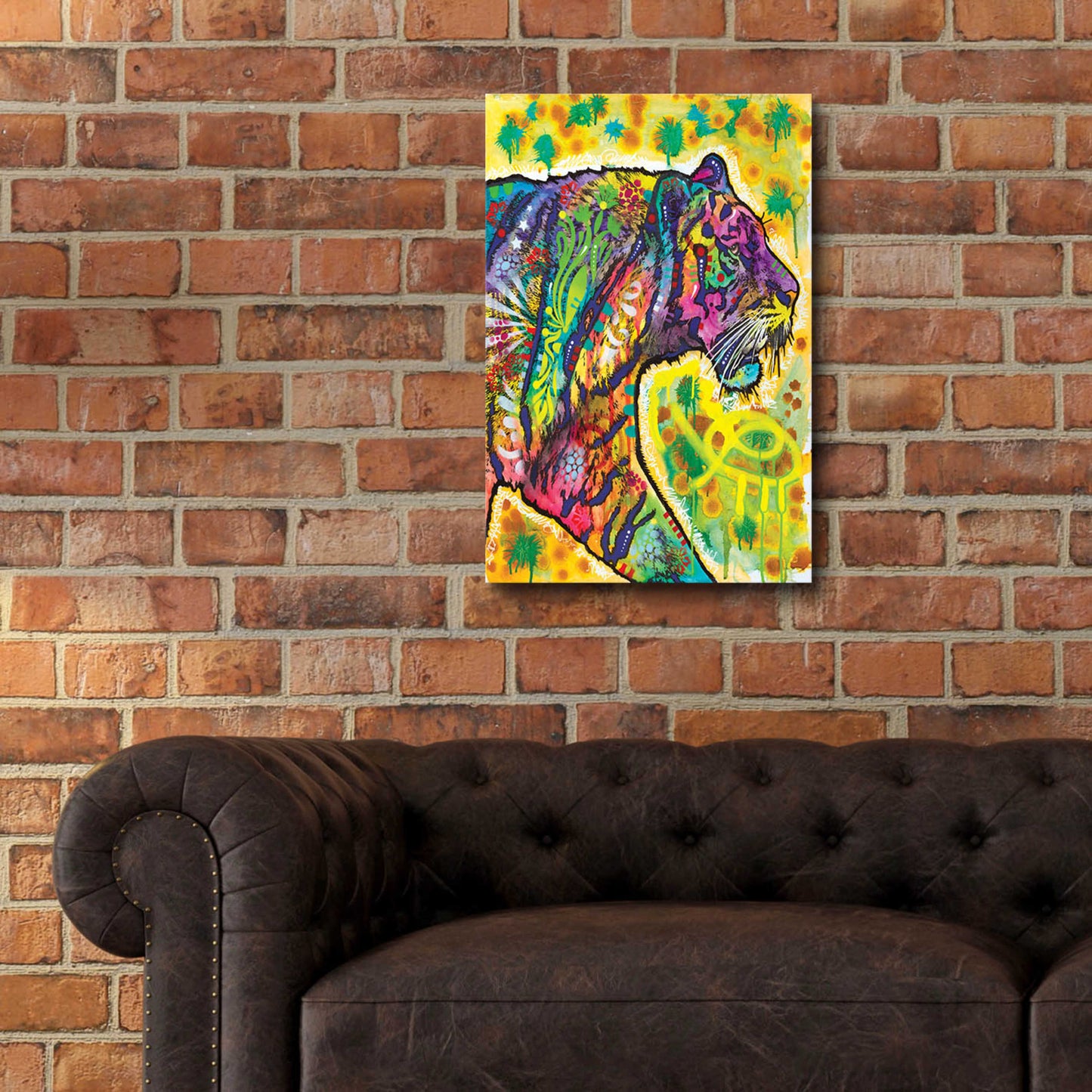 Epic Art 'Psychedelic Tiger' by Dean Russo, Acrylic Glass Wall Art,16x24