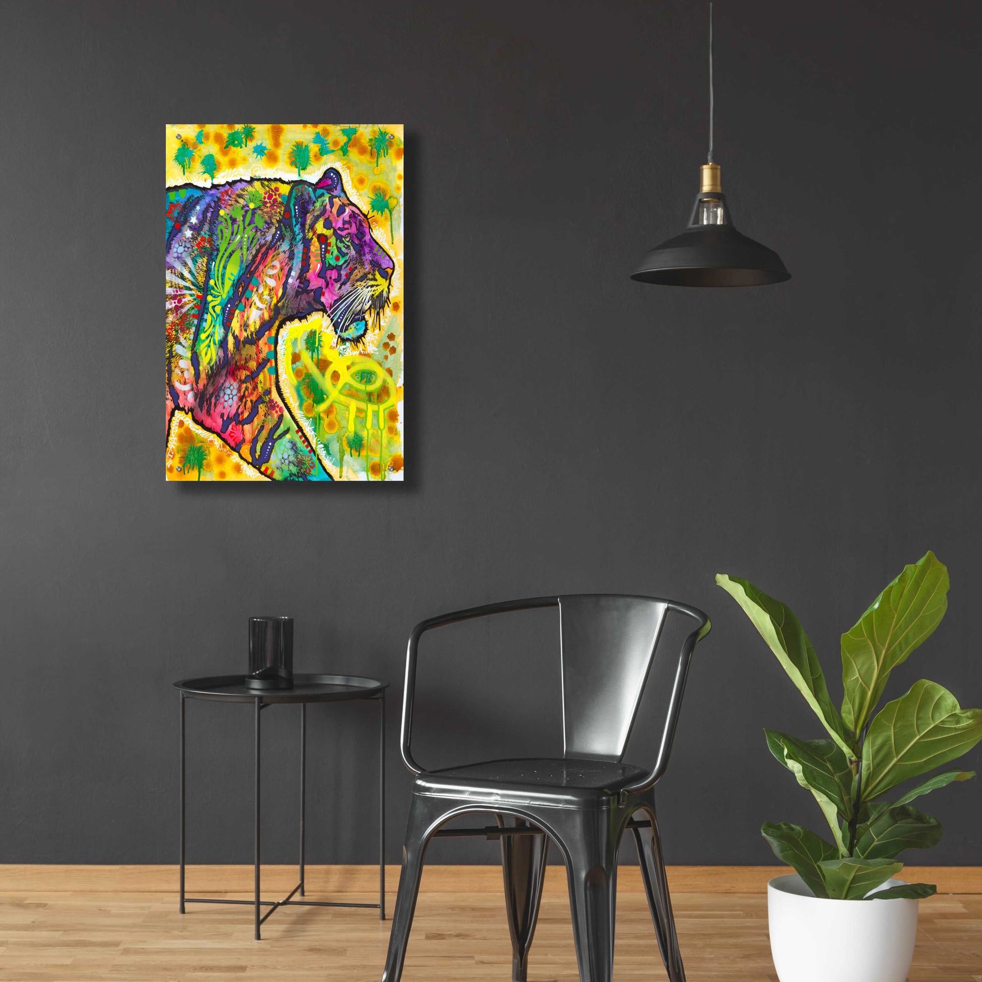 Epic Art 'Psychedelic Tiger' by Dean Russo, Acrylic Glass Wall Art,24x36
