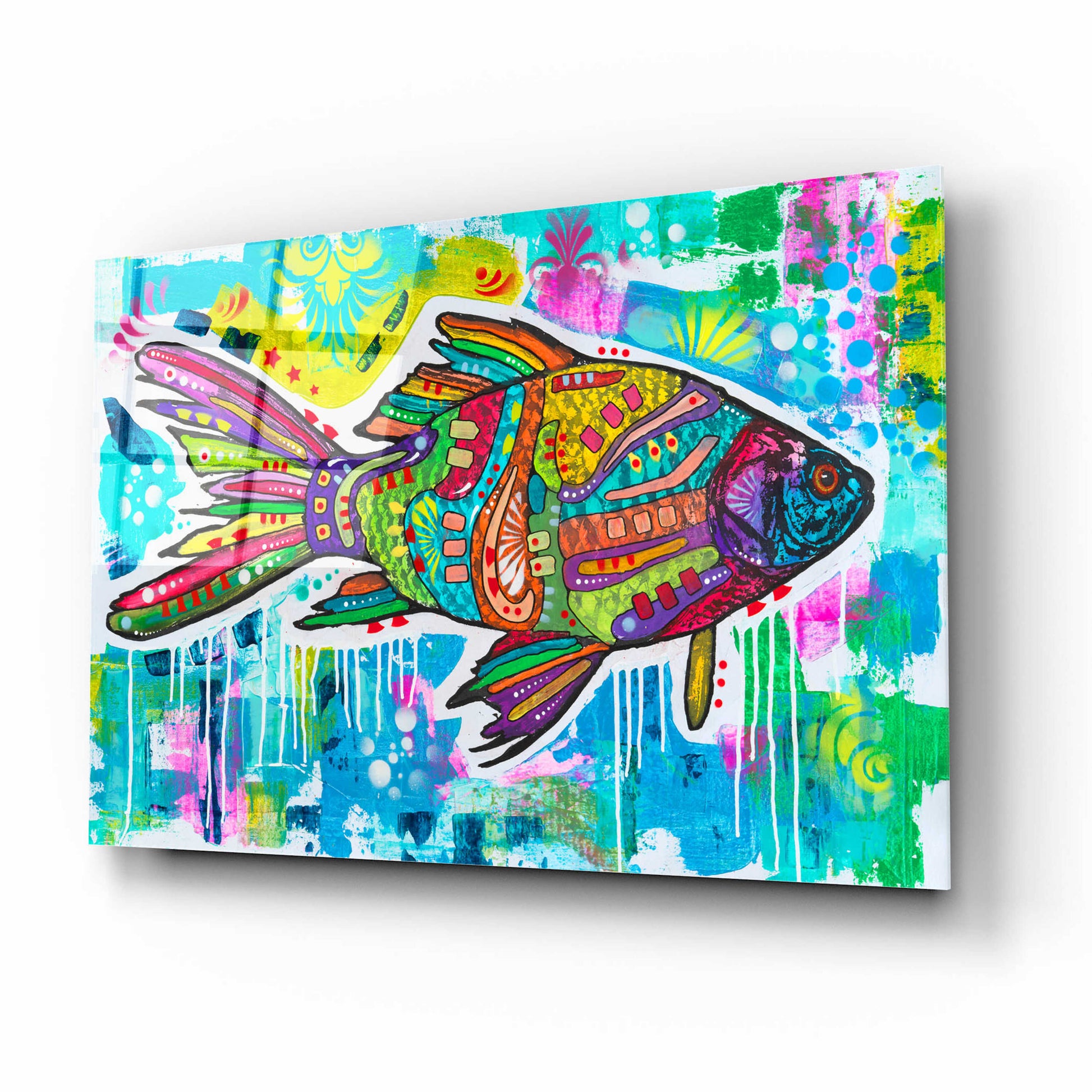 Epic Art 'Electric Goldfish' by Dean Russo, Acrylic Glass Wall Art,16x12