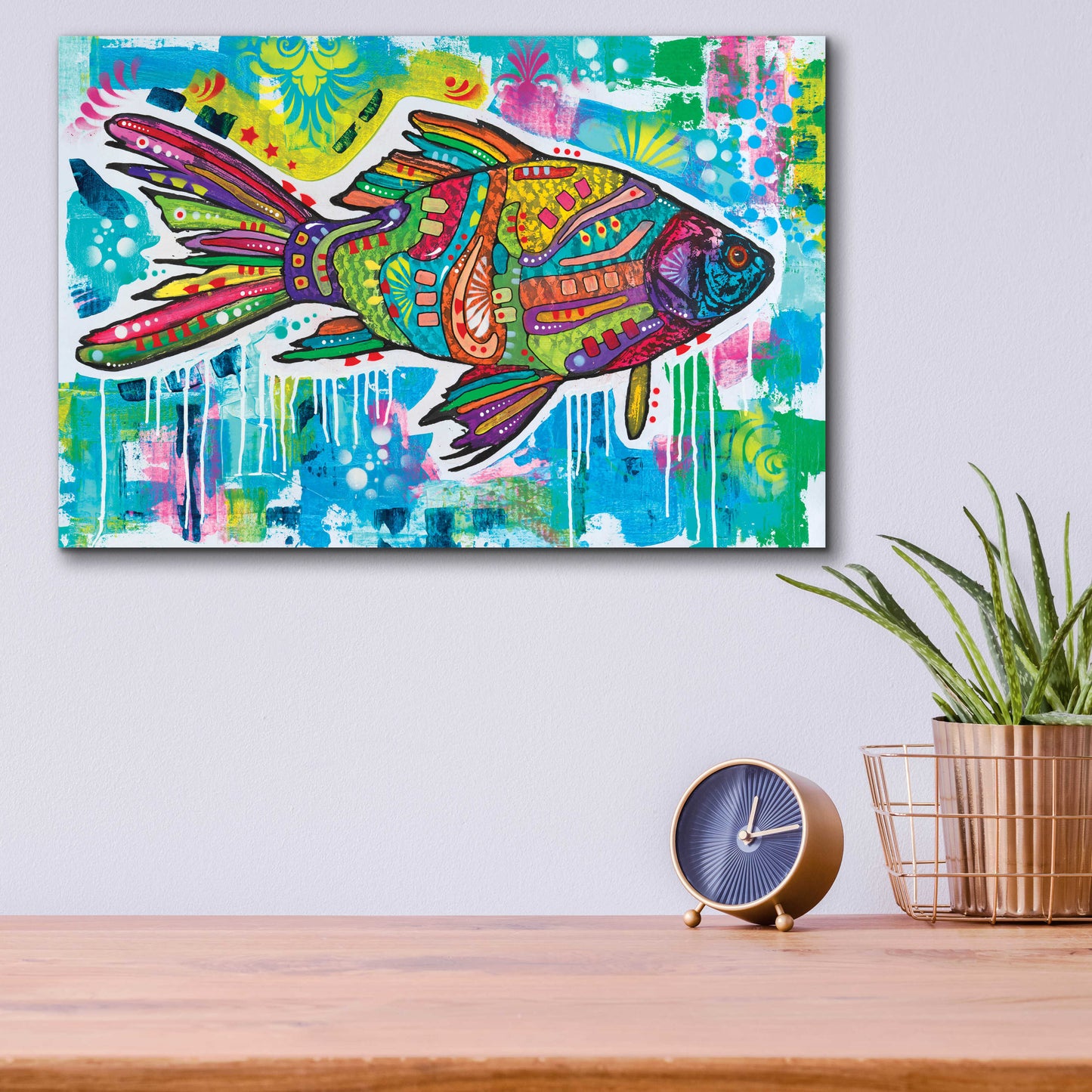 Epic Art 'Electric Goldfish' by Dean Russo, Acrylic Glass Wall Art,16x12