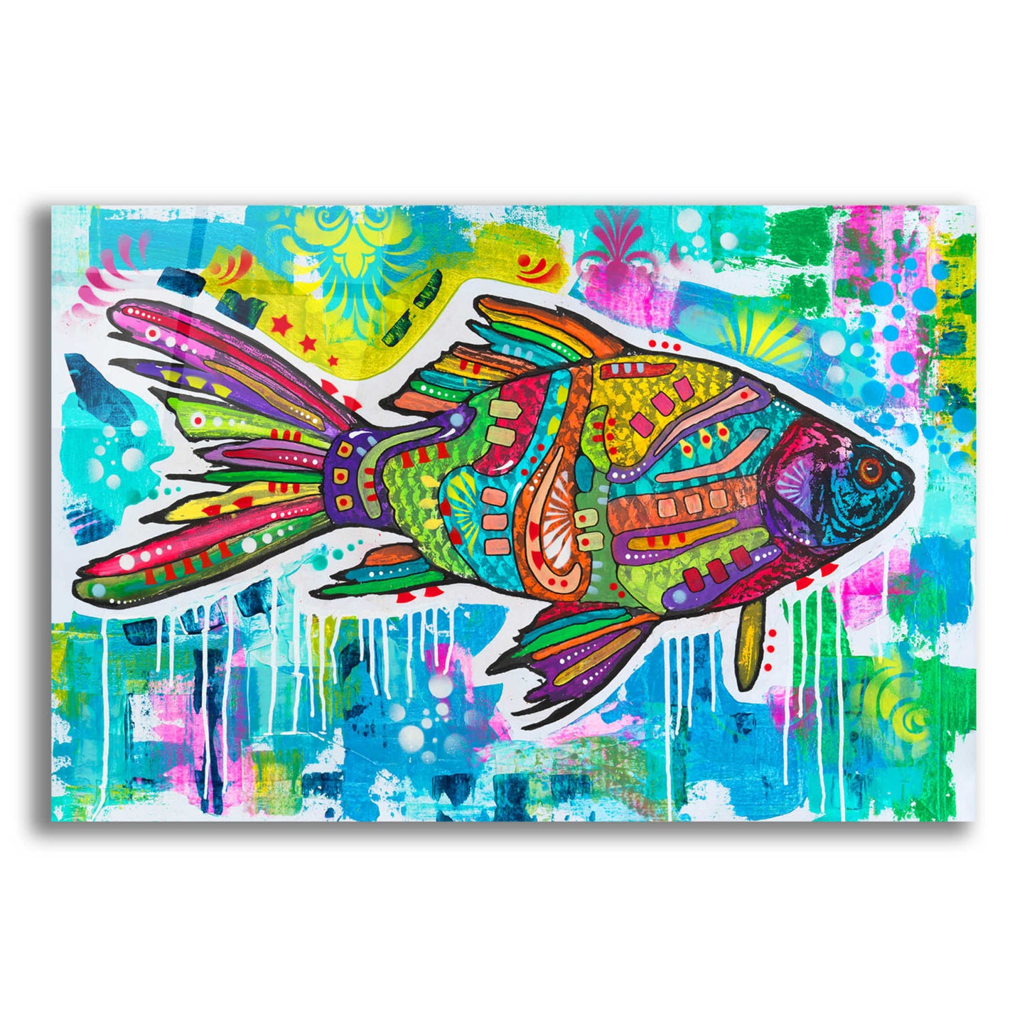 Epic Art 'Electric Goldfish' by Dean Russo, Acrylic Glass Wall Art,16x12