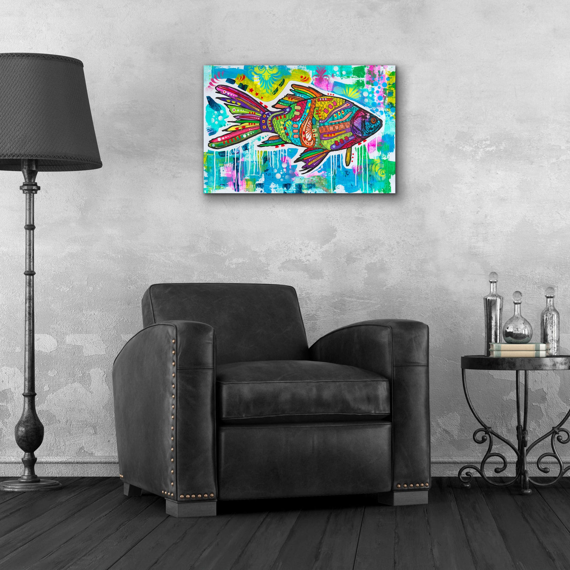 Epic Art 'Electric Goldfish' by Dean Russo, Acrylic Glass Wall Art,24x16