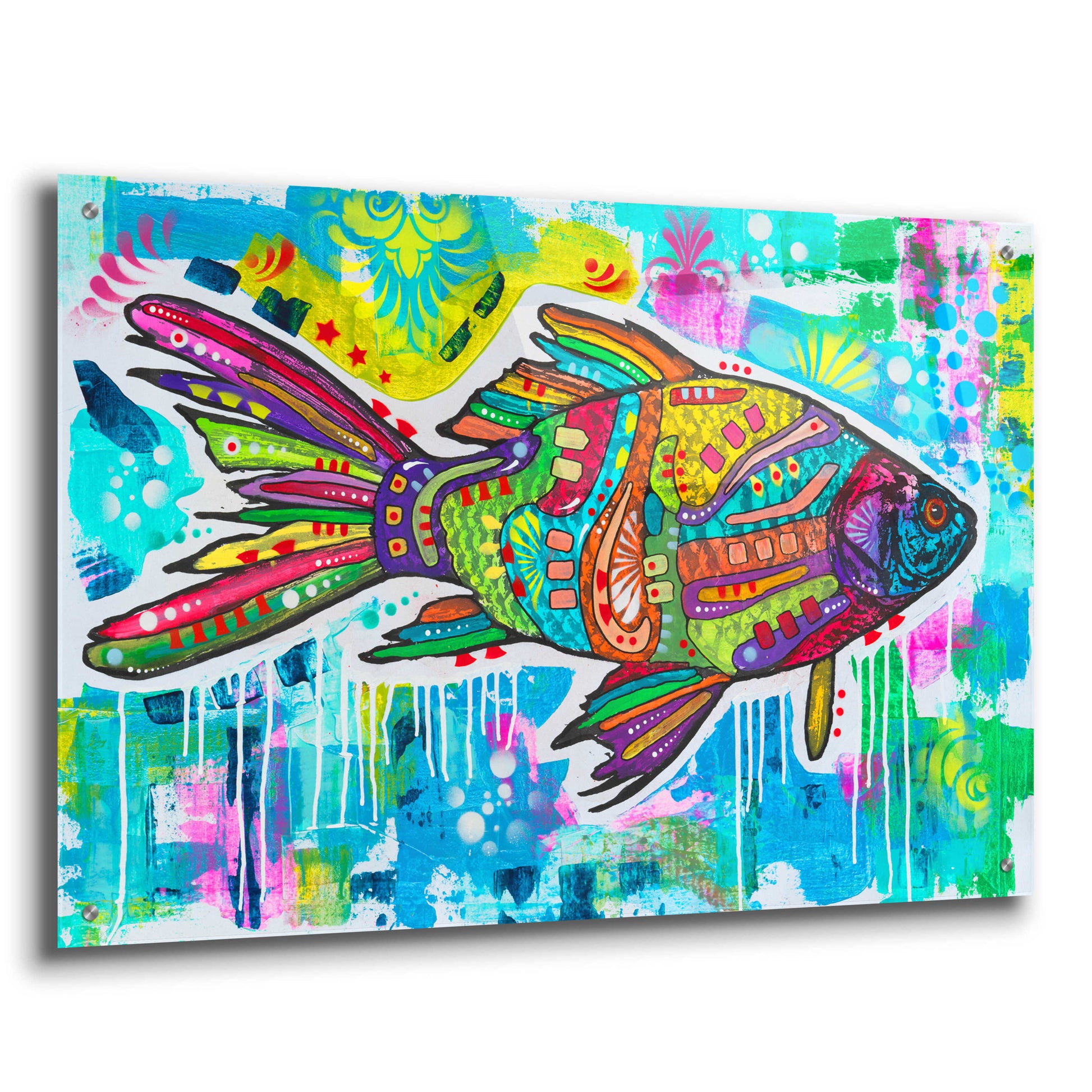 Epic Art 'Electric Goldfish' by Dean Russo, Acrylic Glass Wall Art,36x24