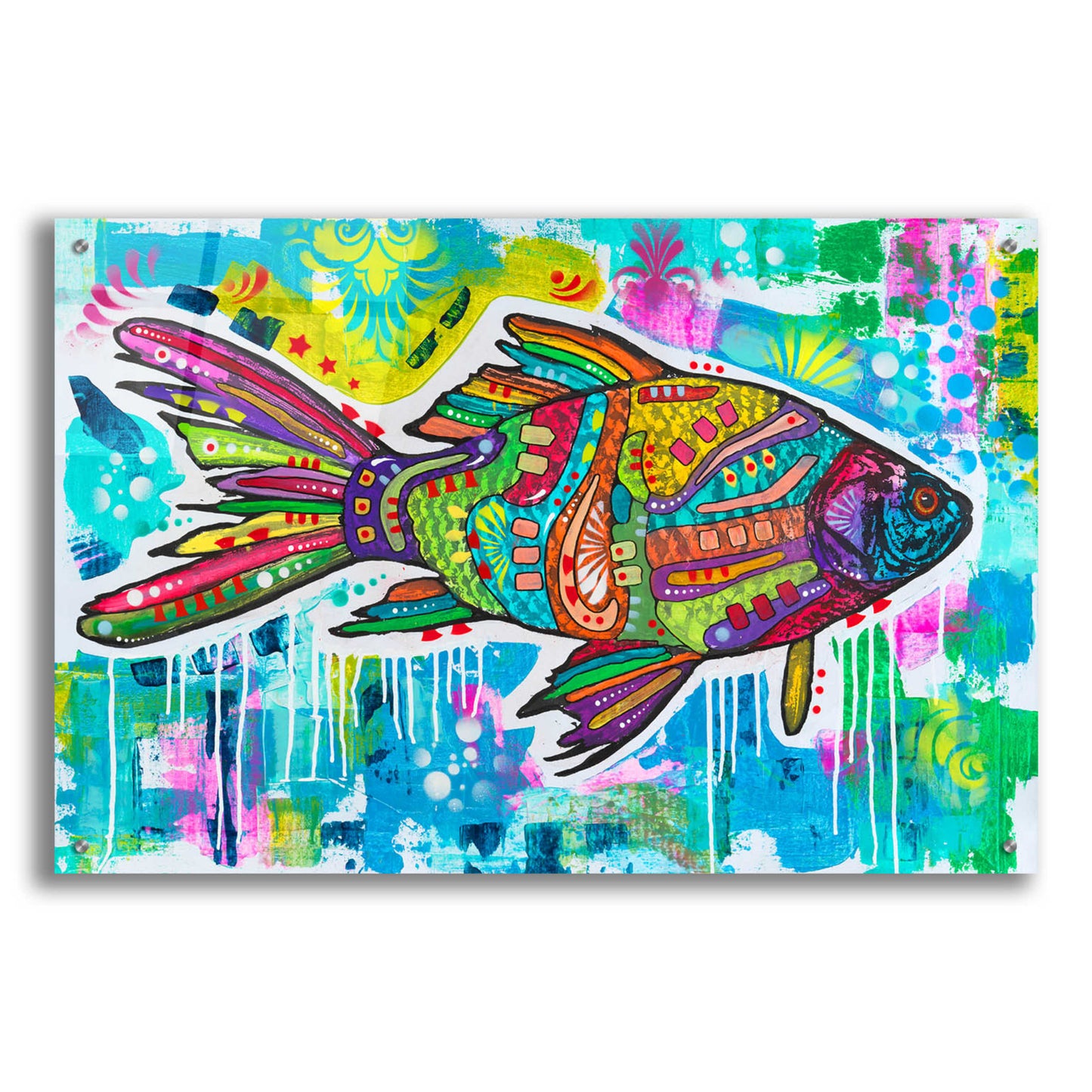 Epic Art 'Electric Goldfish' by Dean Russo, Acrylic Glass Wall Art,36x24