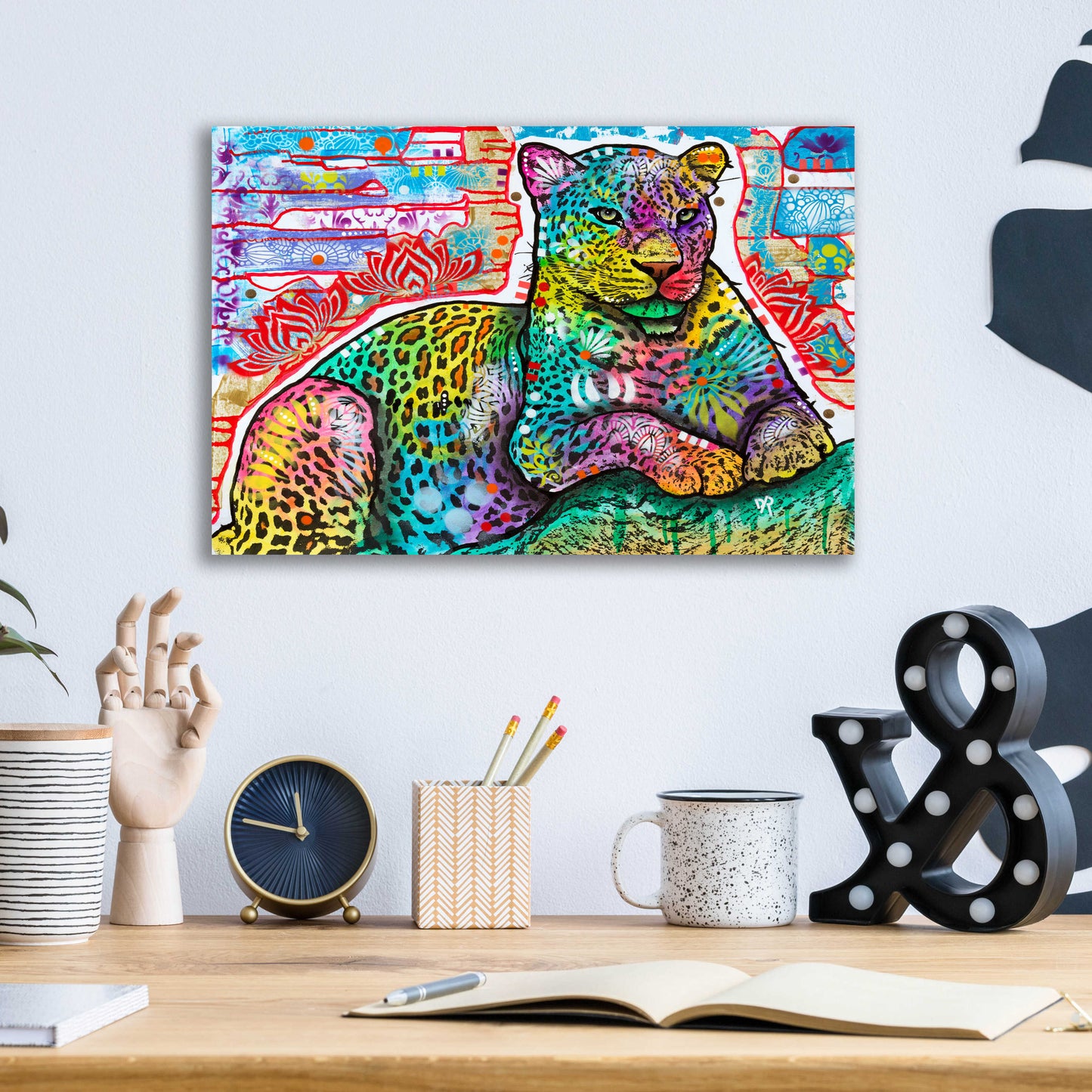 Epic Art 'Electric Leopard' by Dean Russo, Acrylic Glass Wall Art,16x12