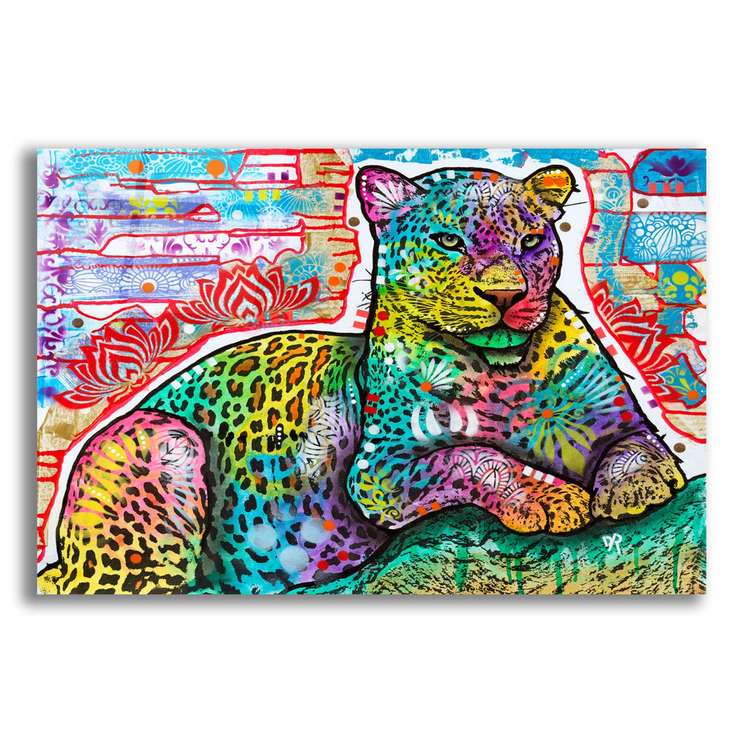 Epic Art 'Electric Leopard' by Dean Russo, Acrylic Glass Wall Art,16x12