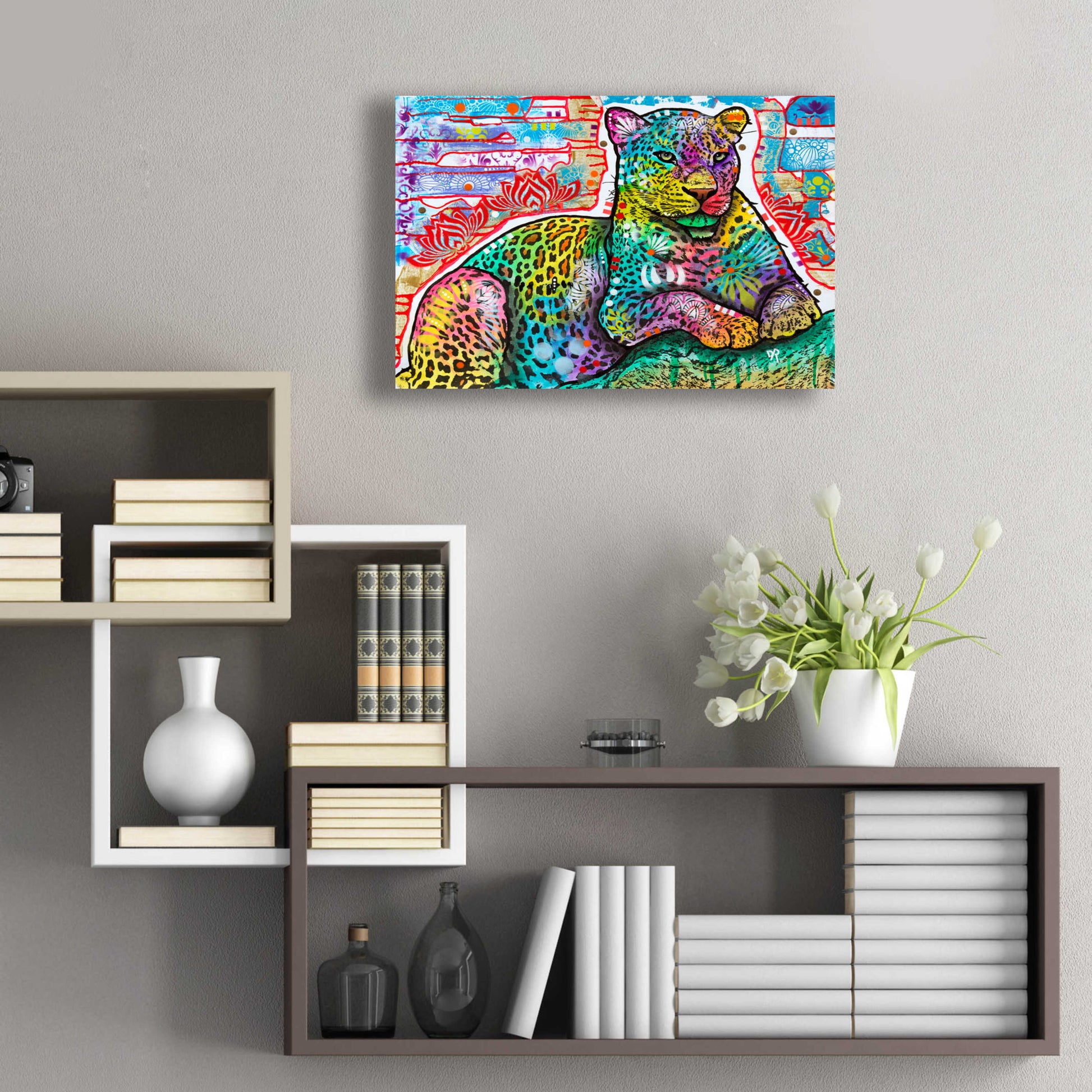 Epic Art 'Electric Leopard' by Dean Russo, Acrylic Glass Wall Art,24x16