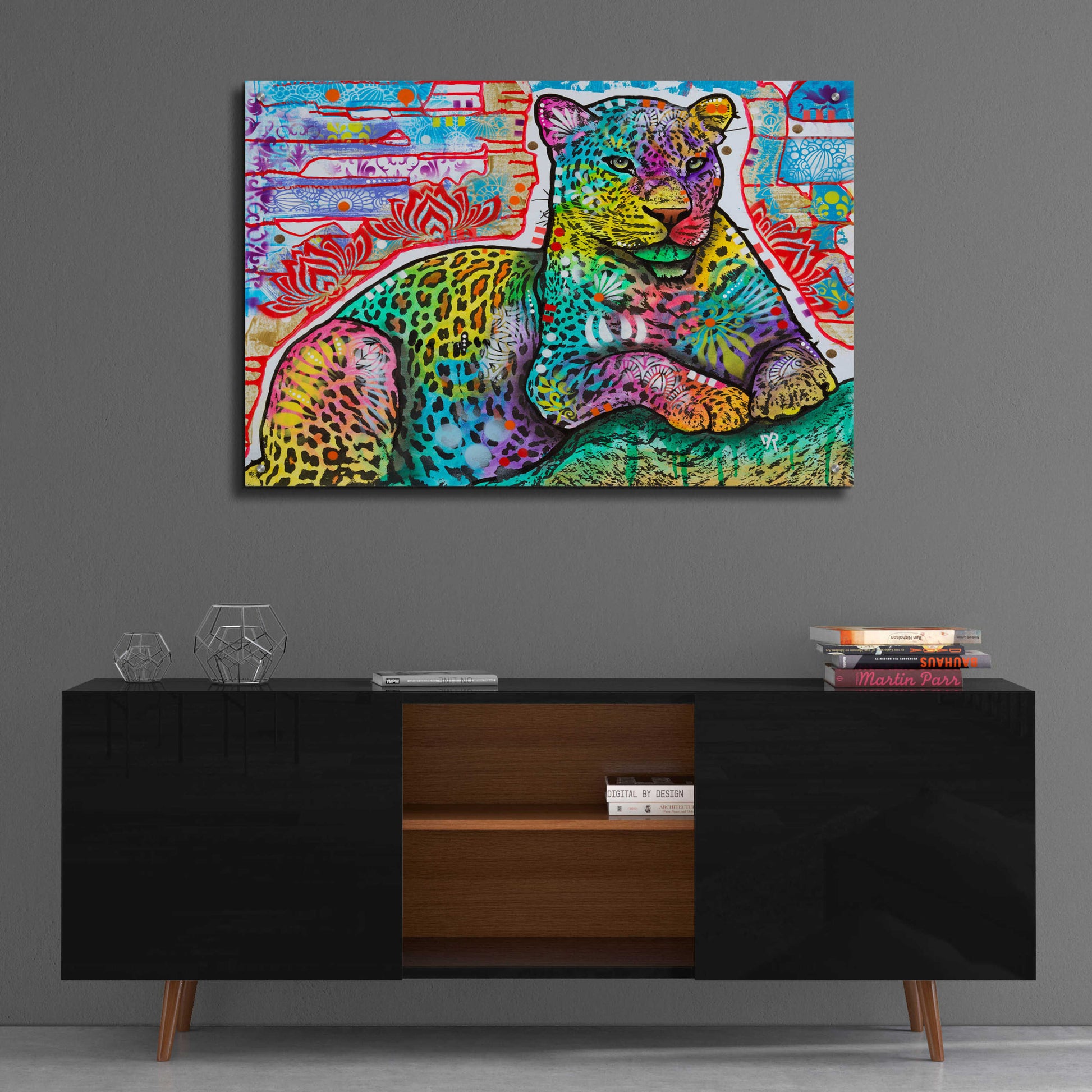 Epic Art 'Electric Leopard' by Dean Russo, Acrylic Glass Wall Art,36x24