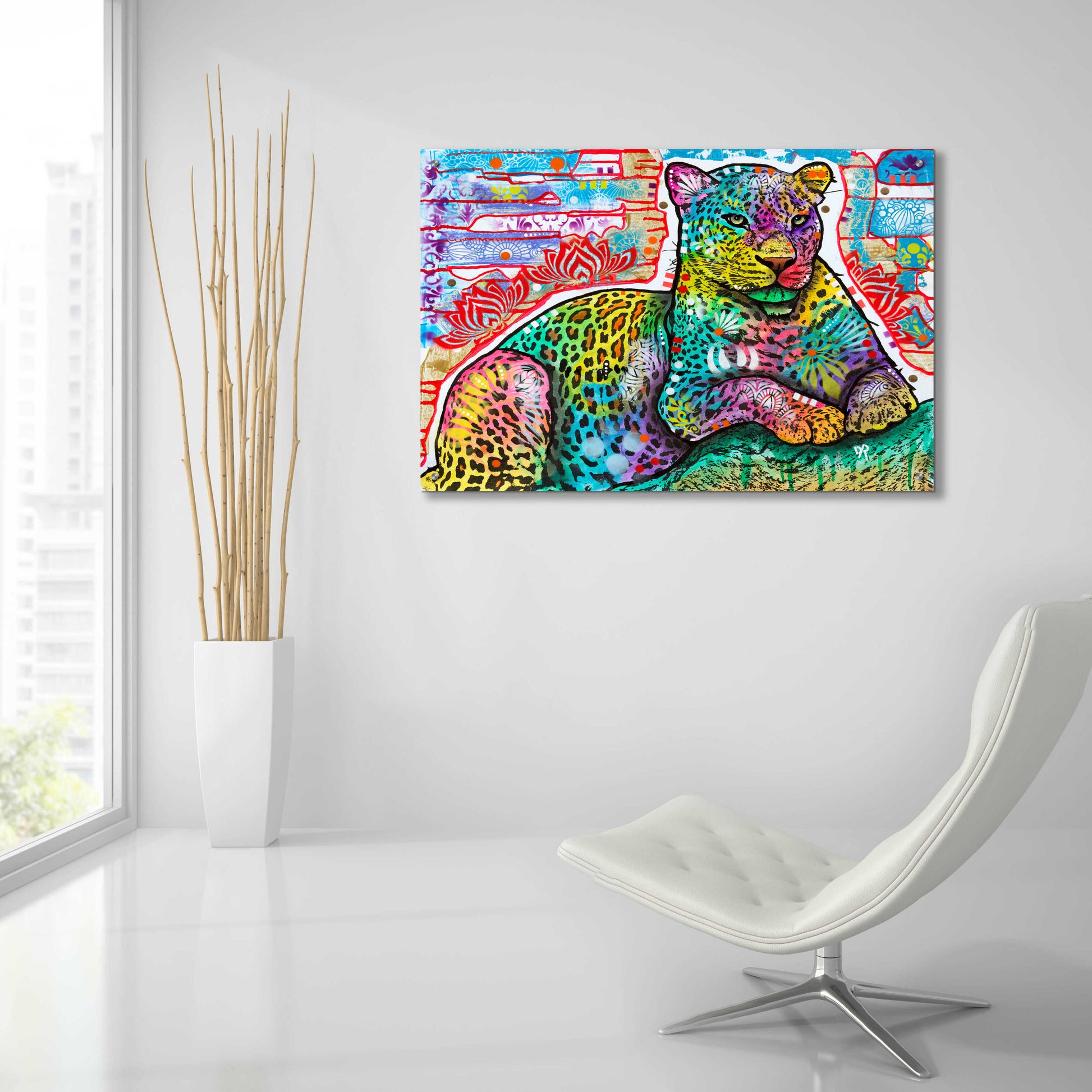 Epic Art 'Electric Leopard' by Dean Russo, Acrylic Glass Wall Art,36x24