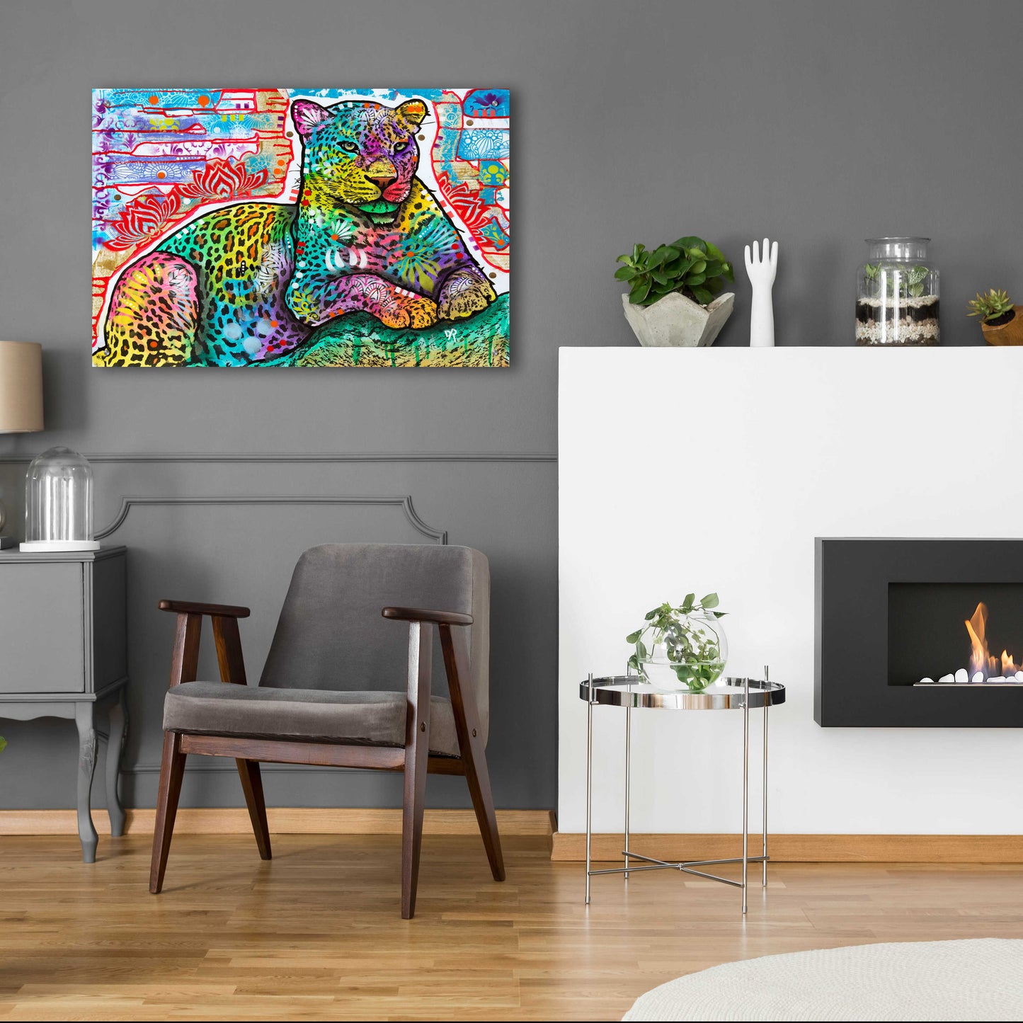 Epic Art 'Electric Leopard' by Dean Russo, Acrylic Glass Wall Art,36x24