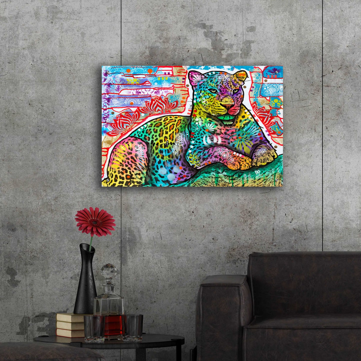 Epic Art 'Electric Leopard' by Dean Russo, Acrylic Glass Wall Art,36x24