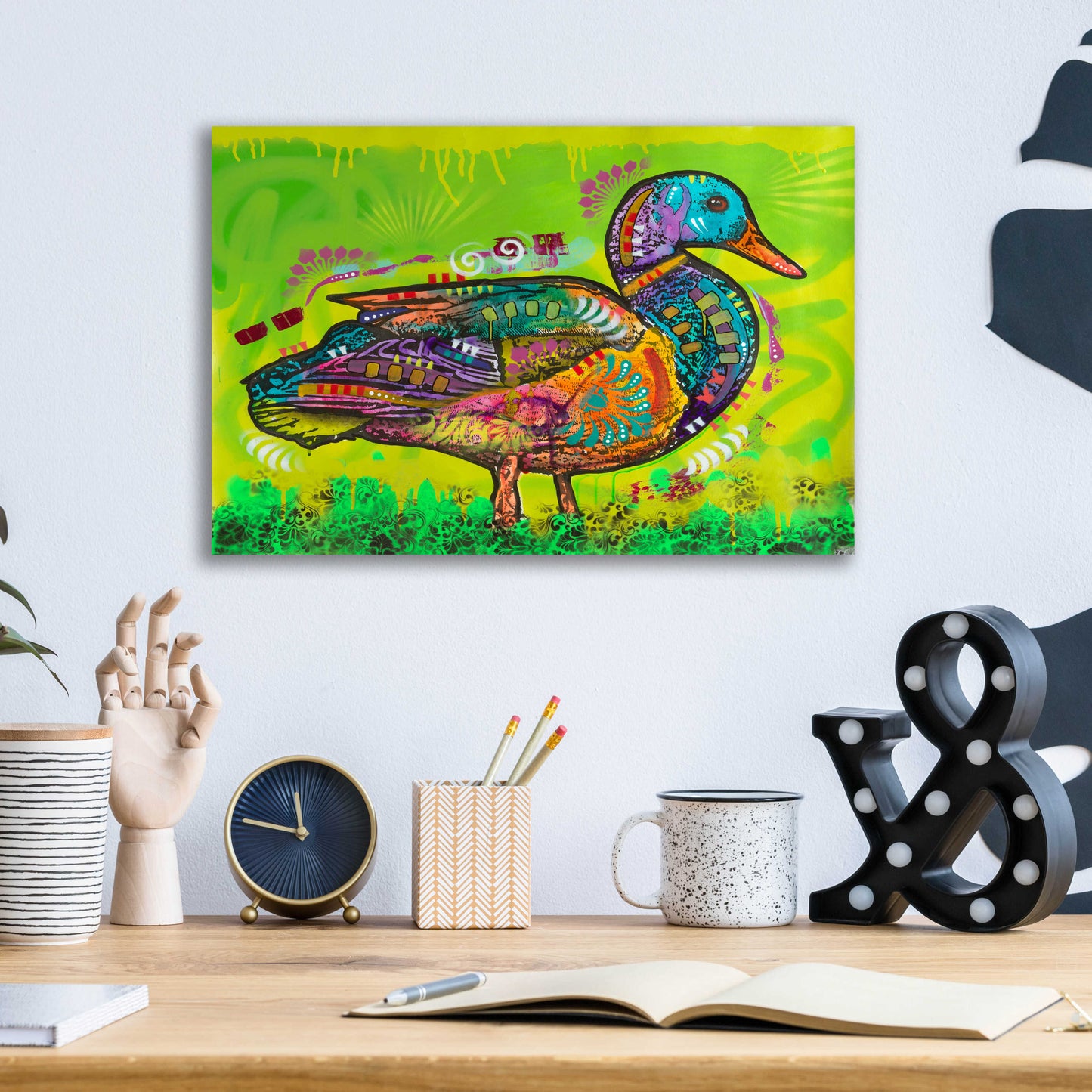 Epic Art 'Electric Duck' by Dean Russo, Acrylic Glass Wall Art,16x12