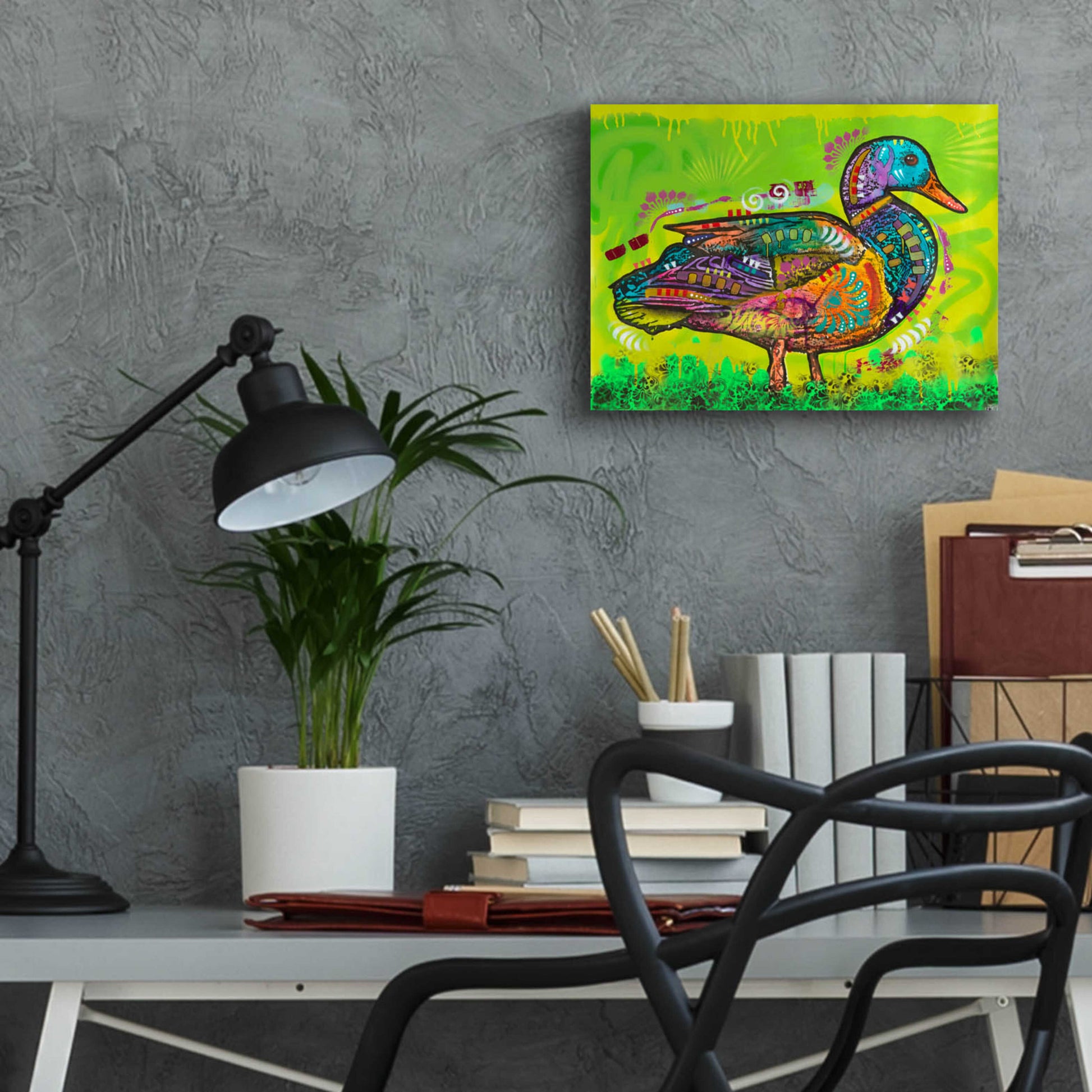 Epic Art 'Electric Duck' by Dean Russo, Acrylic Glass Wall Art,16x12