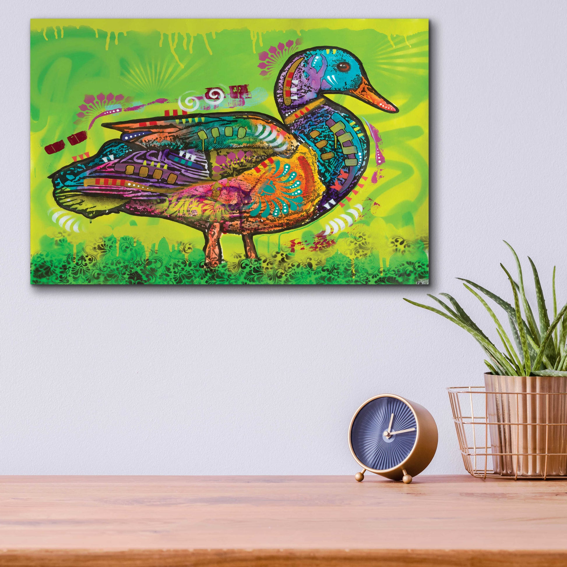 Epic Art 'Electric Duck' by Dean Russo, Acrylic Glass Wall Art,16x12