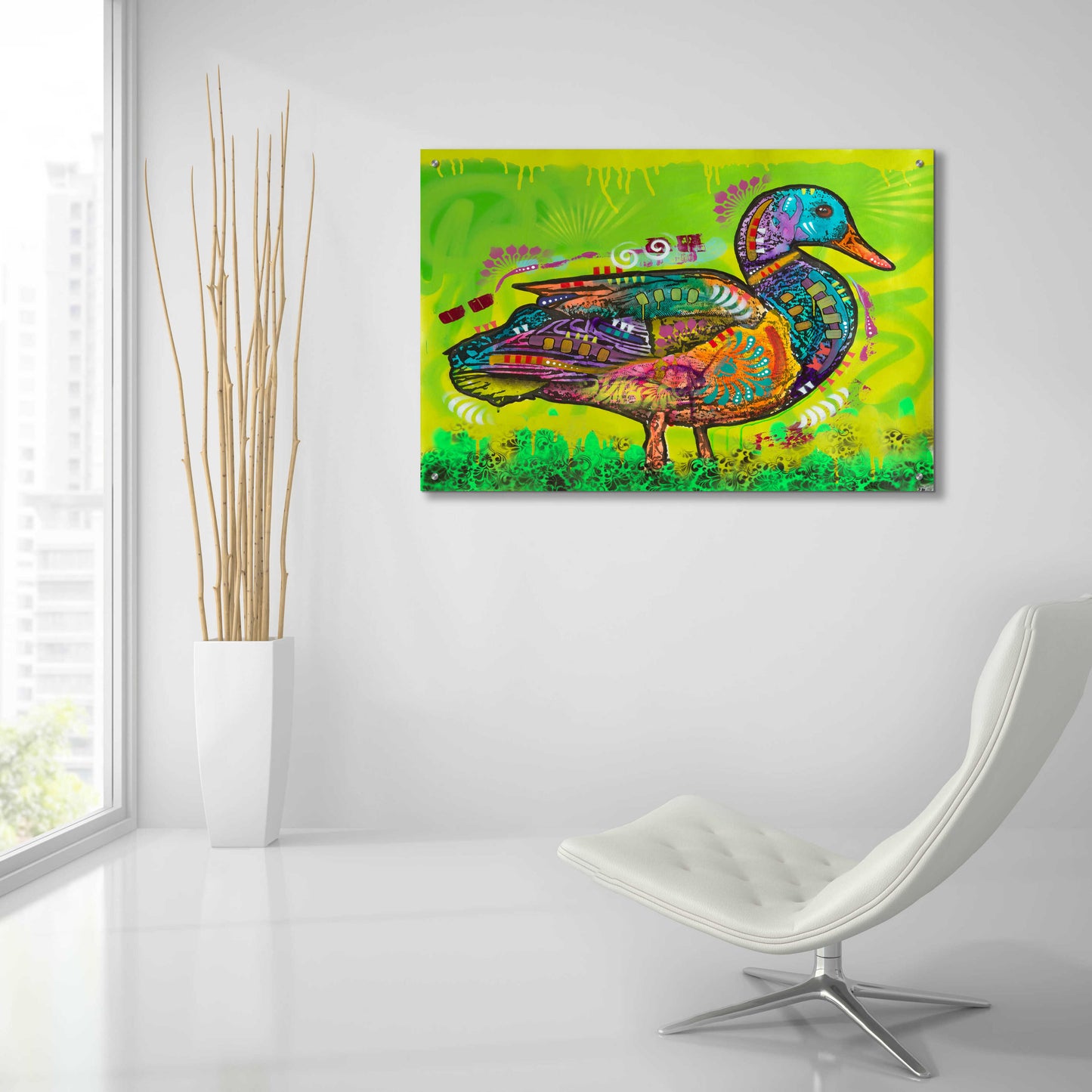 Epic Art 'Electric Duck' by Dean Russo, Acrylic Glass Wall Art,36x24