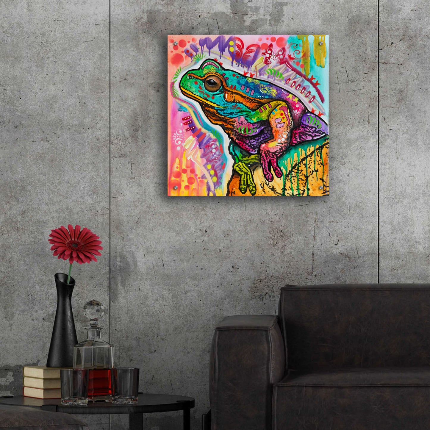 Epic Art 'Psychedelic Frog' by Dean Russo, Acrylic Glass Wall Art,24x24