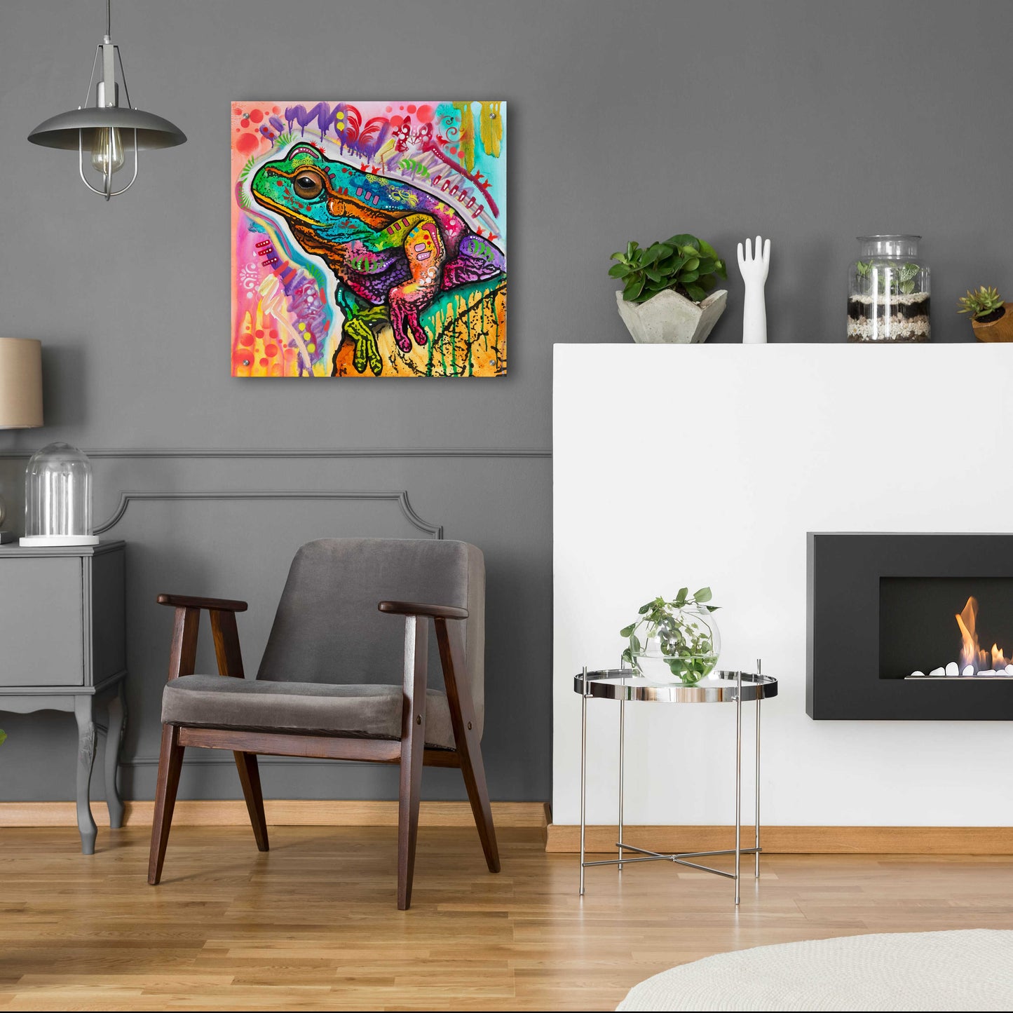 Epic Art 'Psychedelic Frog' by Dean Russo, Acrylic Glass Wall Art,24x24