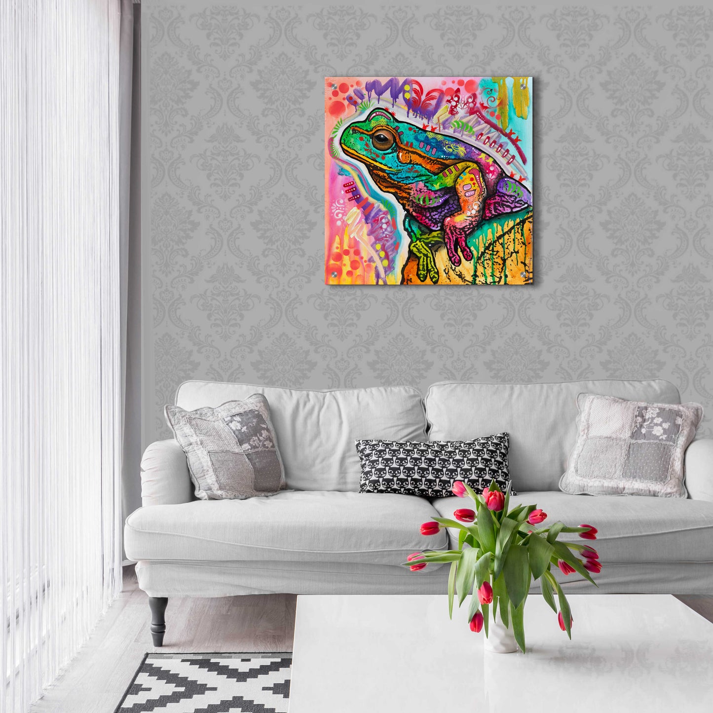 Epic Art 'Psychedelic Frog' by Dean Russo, Acrylic Glass Wall Art,24x24